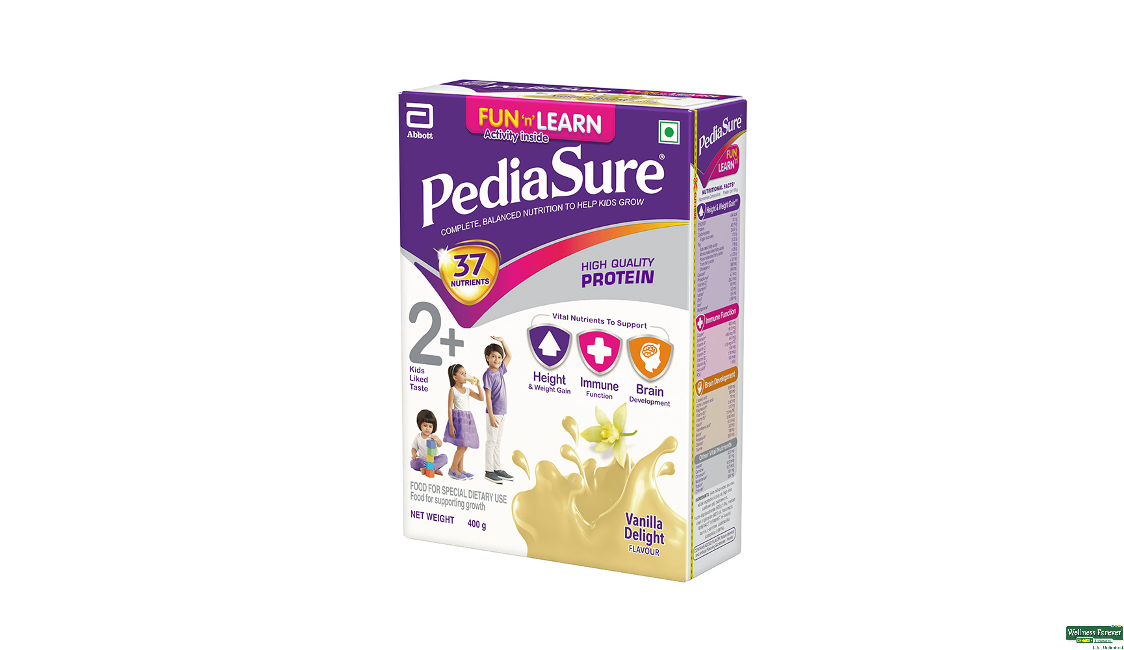 PEDIASURE VANILA DELIGHT PWDR REF 400GM- 4, 400GM, 