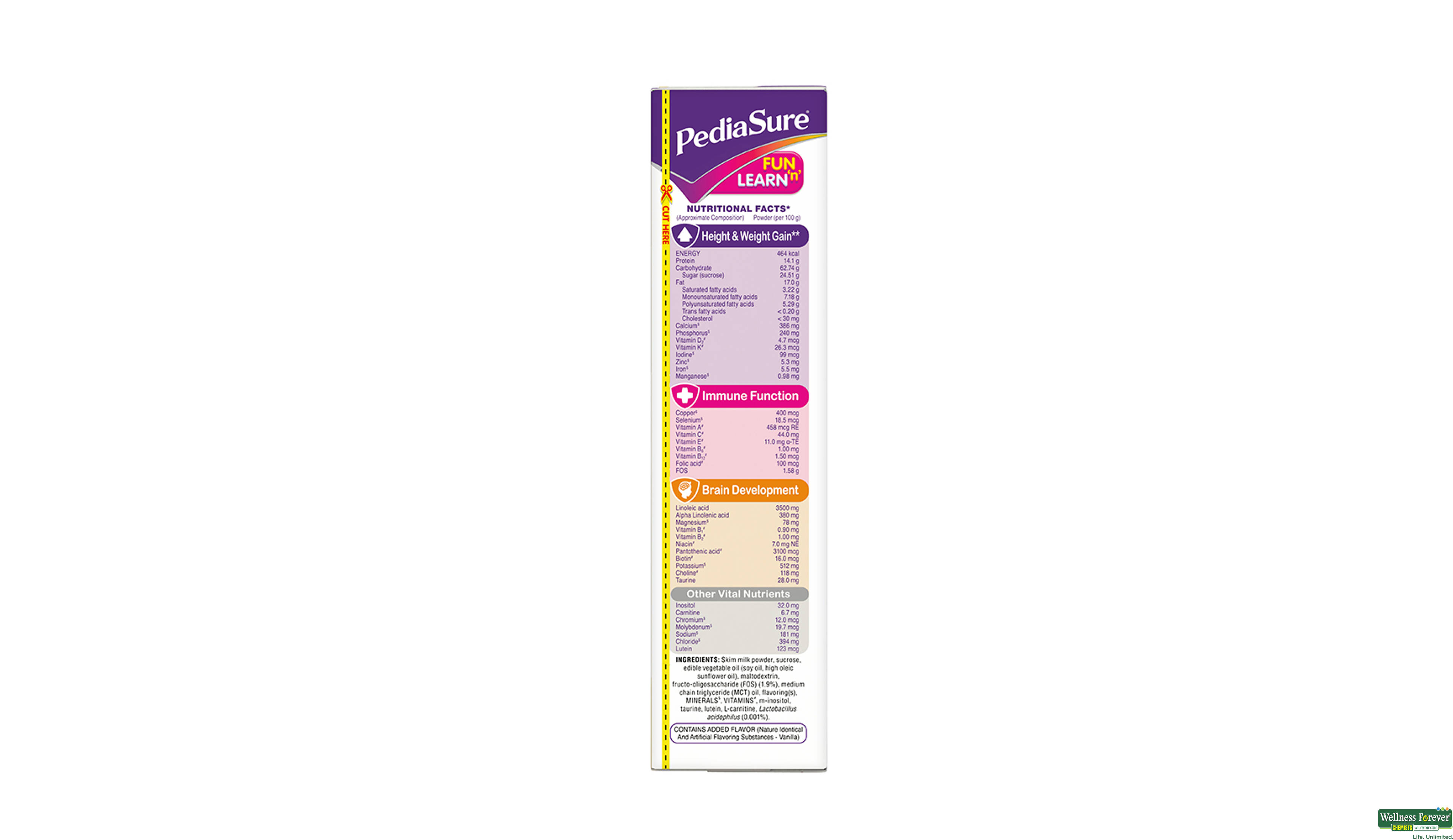 PEDIASURE VANILA DELIGHT PWDR REF 400GM- 6, 400GM, 