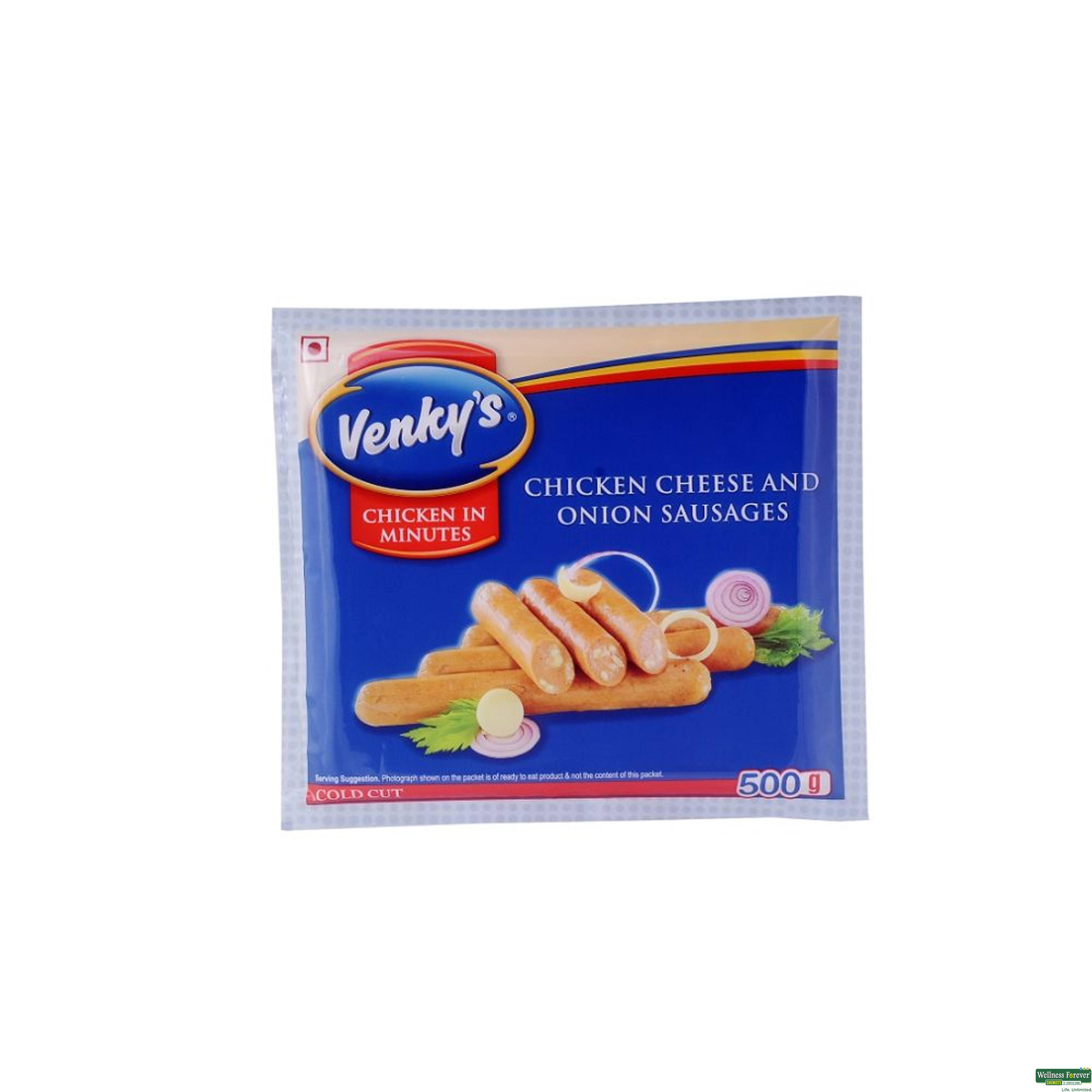 Venky's Chicken Sausage, Cheese and Onion, 500 g-image