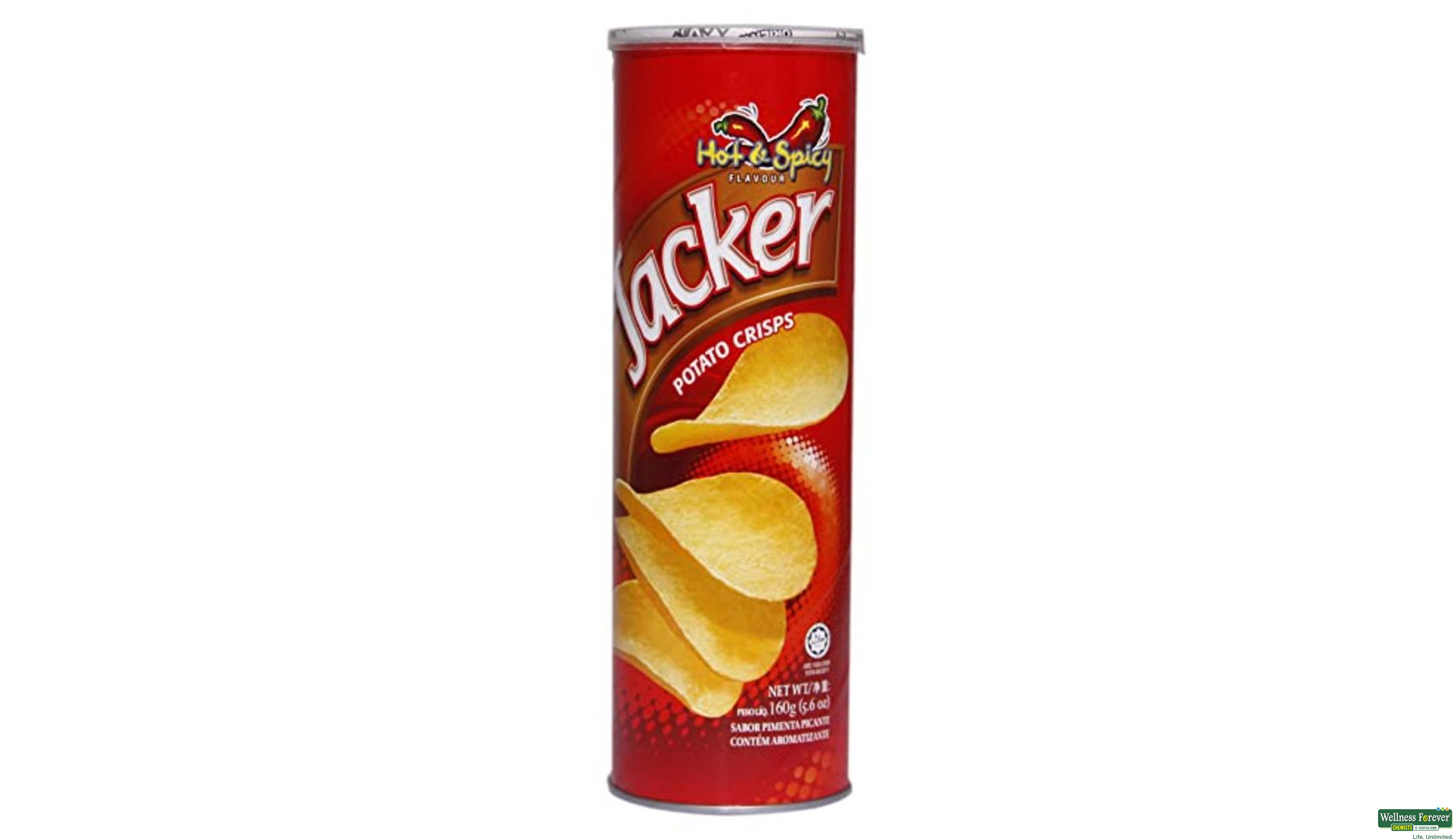 JACKER CHIPS POTATO HOT SPICY 160GM- 1, 160GM, 