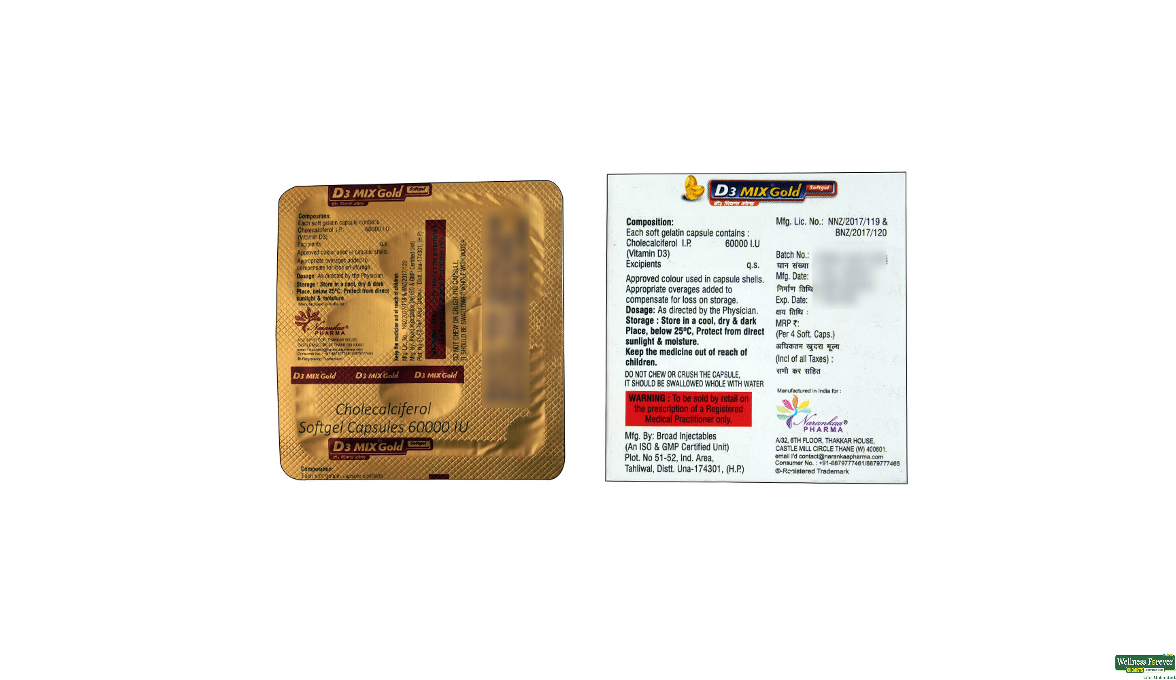 D3-MIX GOLD SOFTGEL 4CAP- 2, 4CAP, 