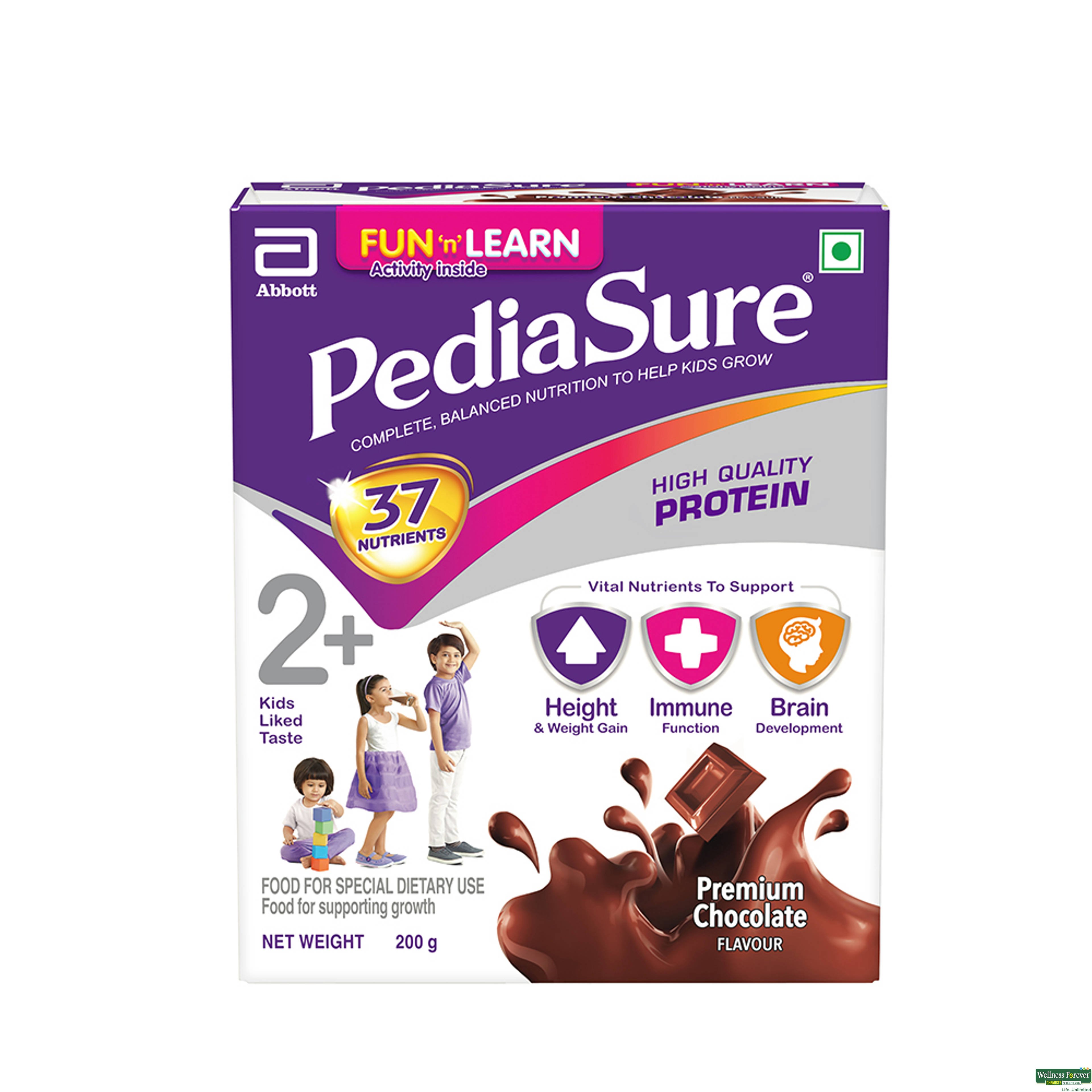 Pediasure Health And Nutrition Drink Jar, Premium Chocolate, 200 g, Refill Pack-image