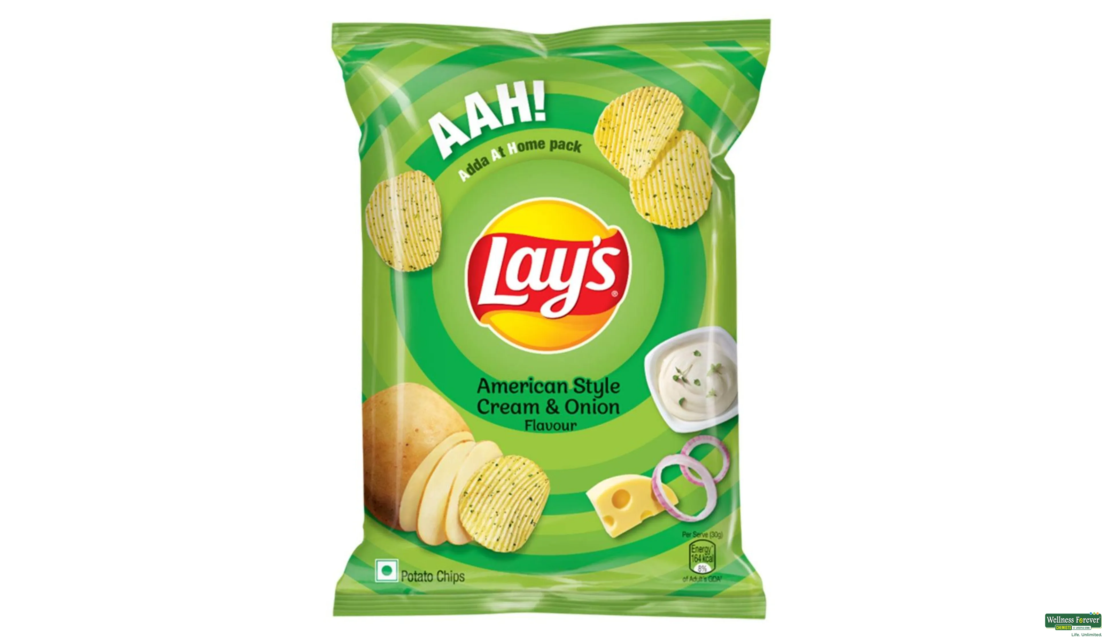 LAYS CHIPS AMERICAN STYL CRM/ONION 157GM- 1, 157GM, 