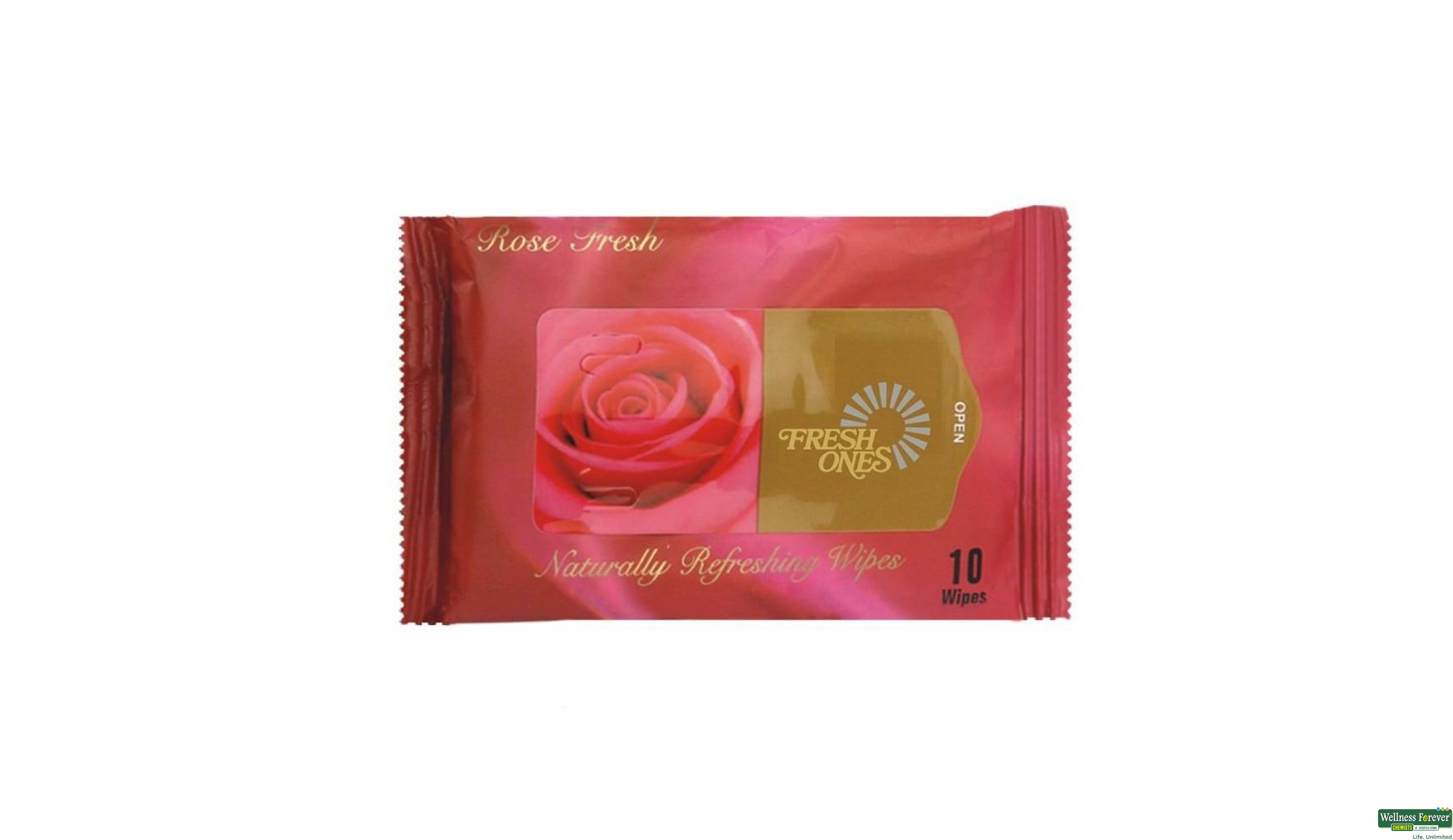 FRESH ONES WIPES ROSE 10PC- 1, 10PC, 