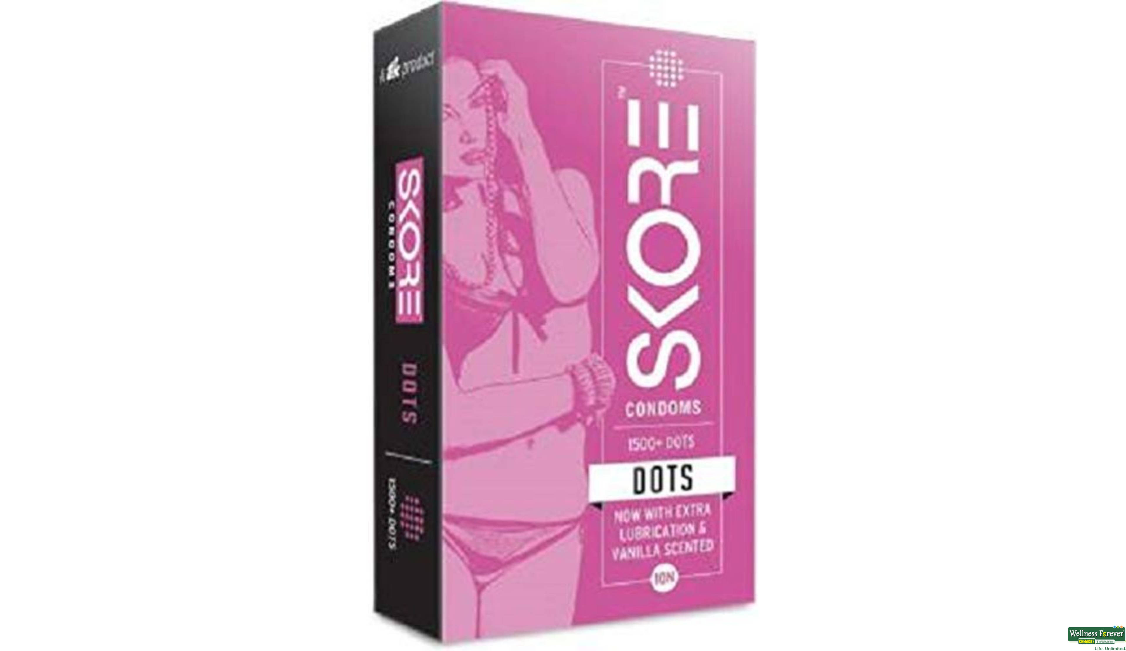 SKORE CONDOM DOTS 10PC- 1, 10PC, 