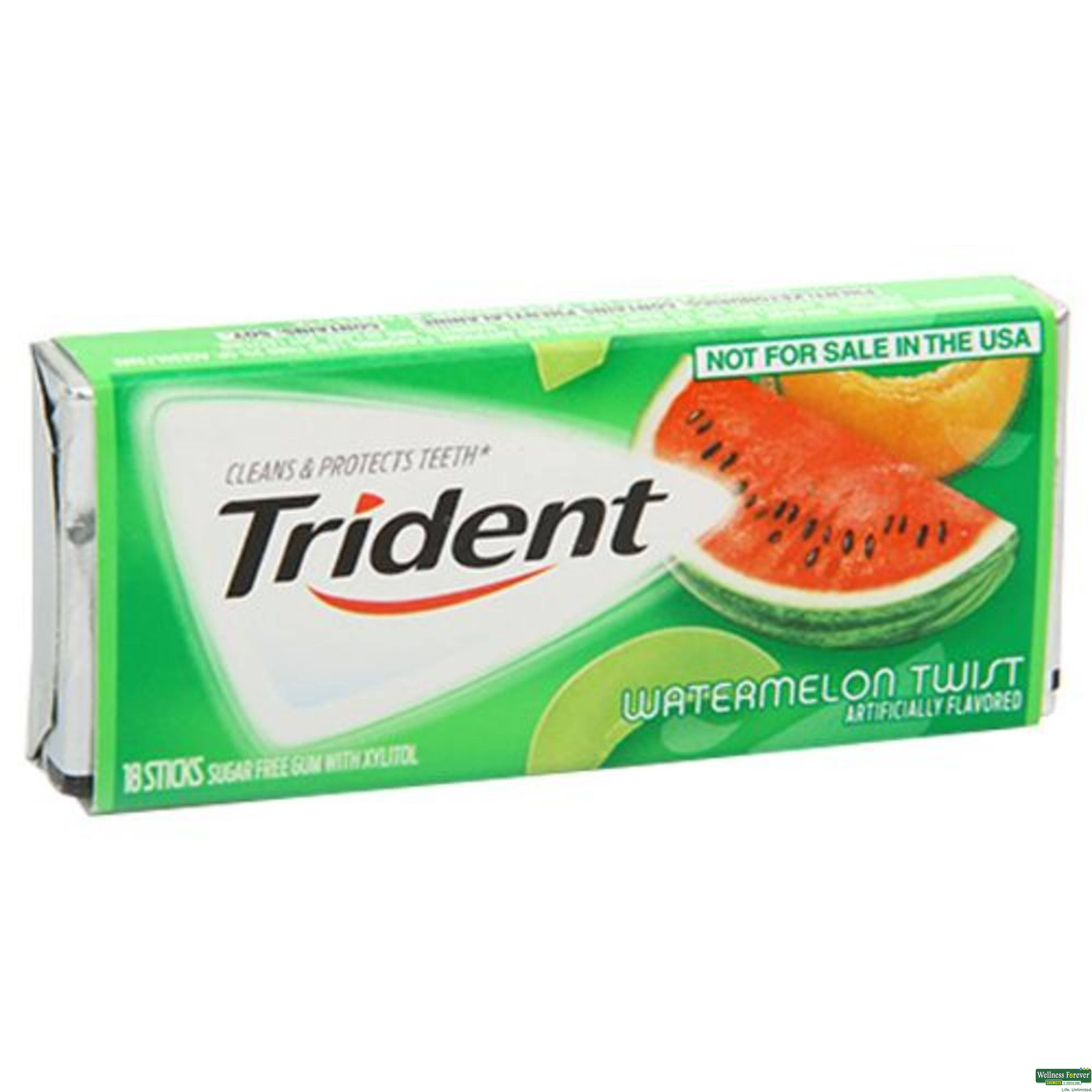 Trident Sugar Free Chewing Gum, Watermelon Twist, 14 Pieces-image