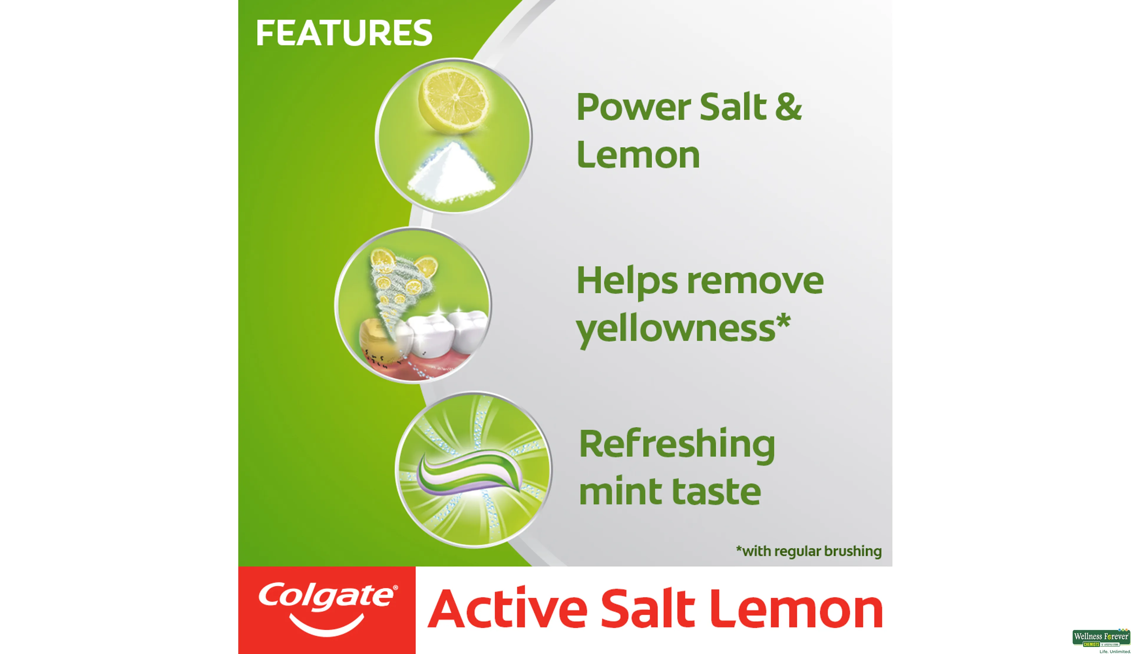 COLG T/PASTE ACTIVE SALT H/ W 200GM- 3, 200GM, 