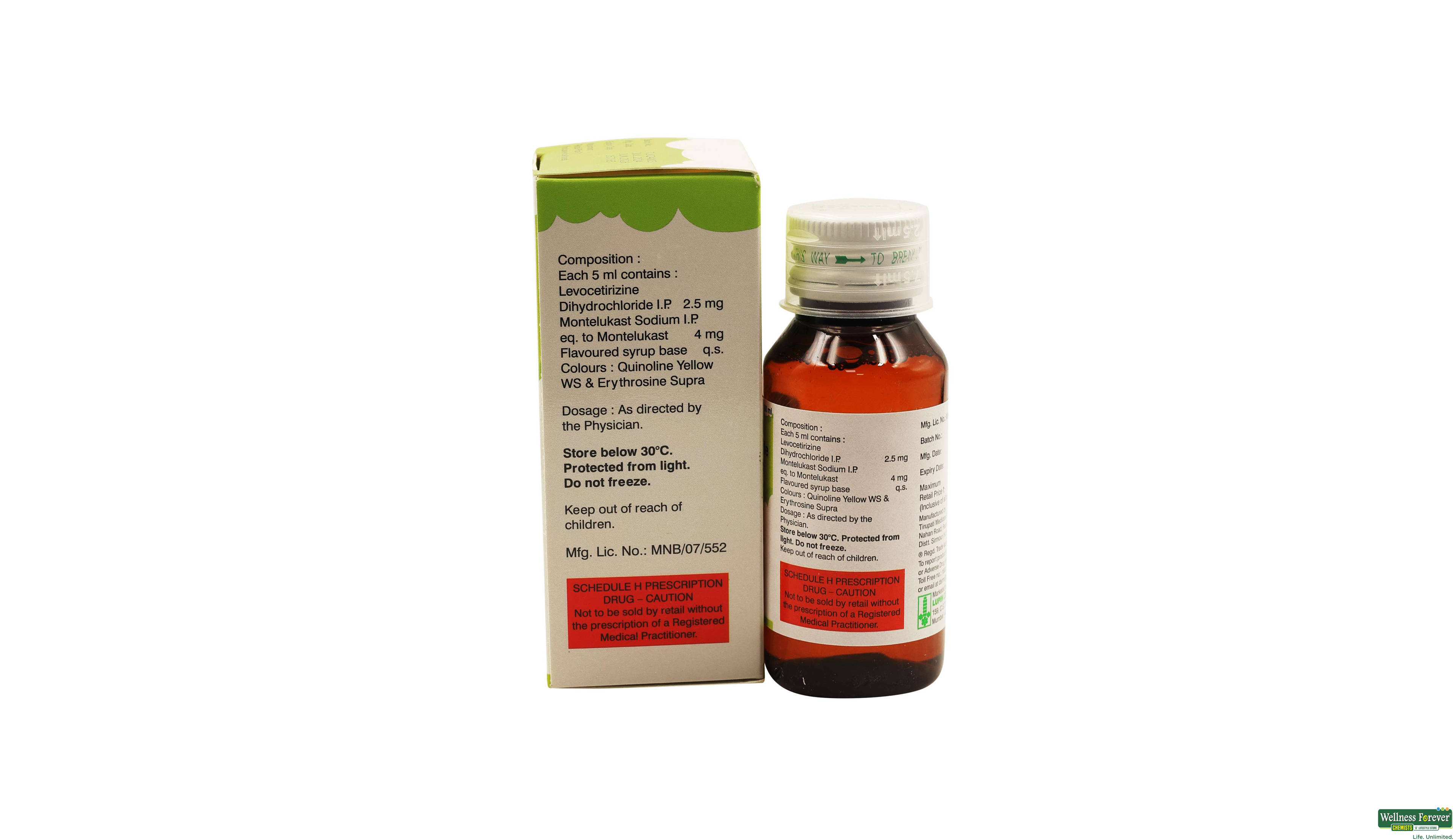 TELEKAST-L KID SYP 60ML- 2, 60ML, 