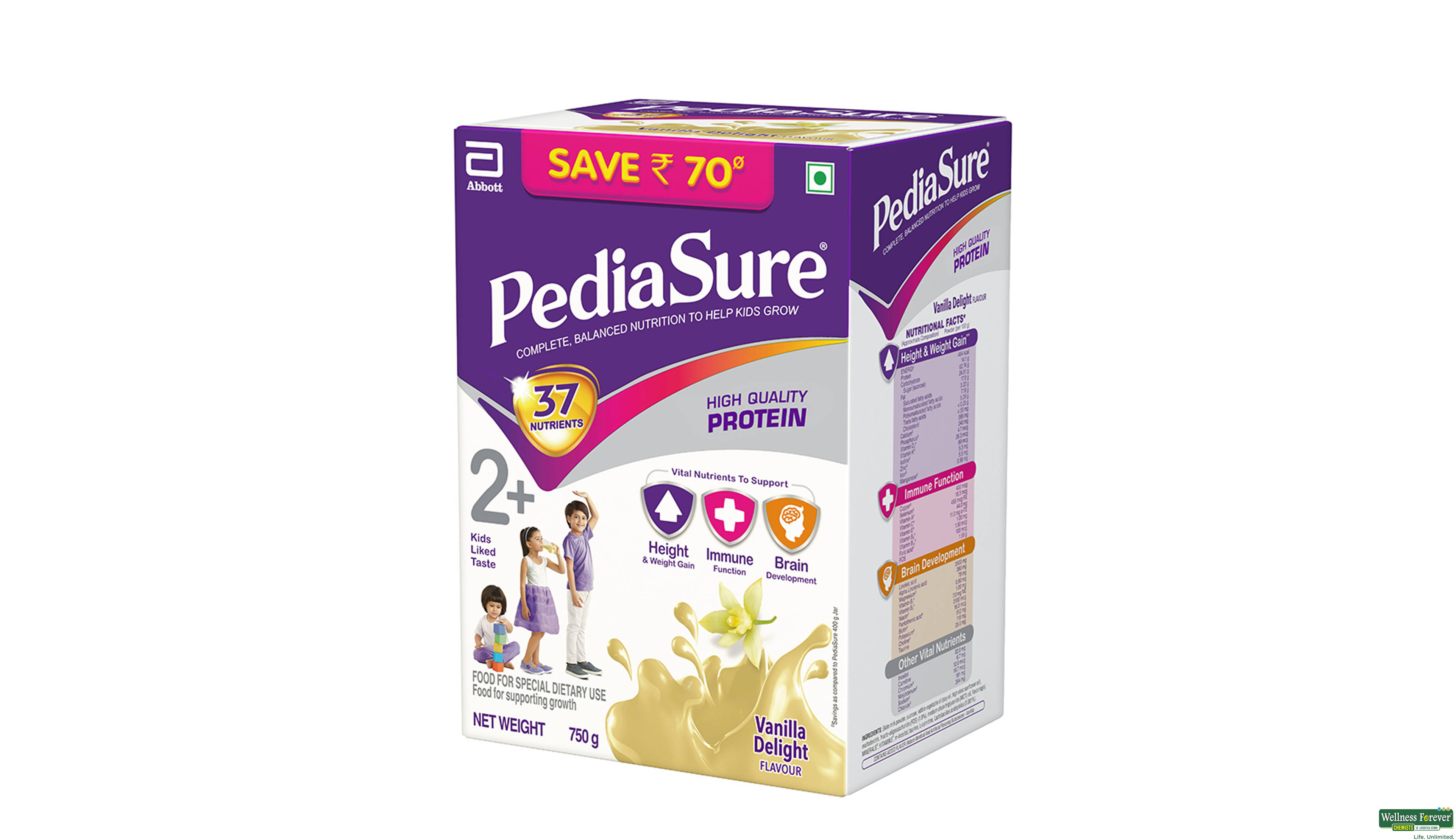 PEDIASURE VANI DELIGHT POW REF 750GM- 6, 750GM, null