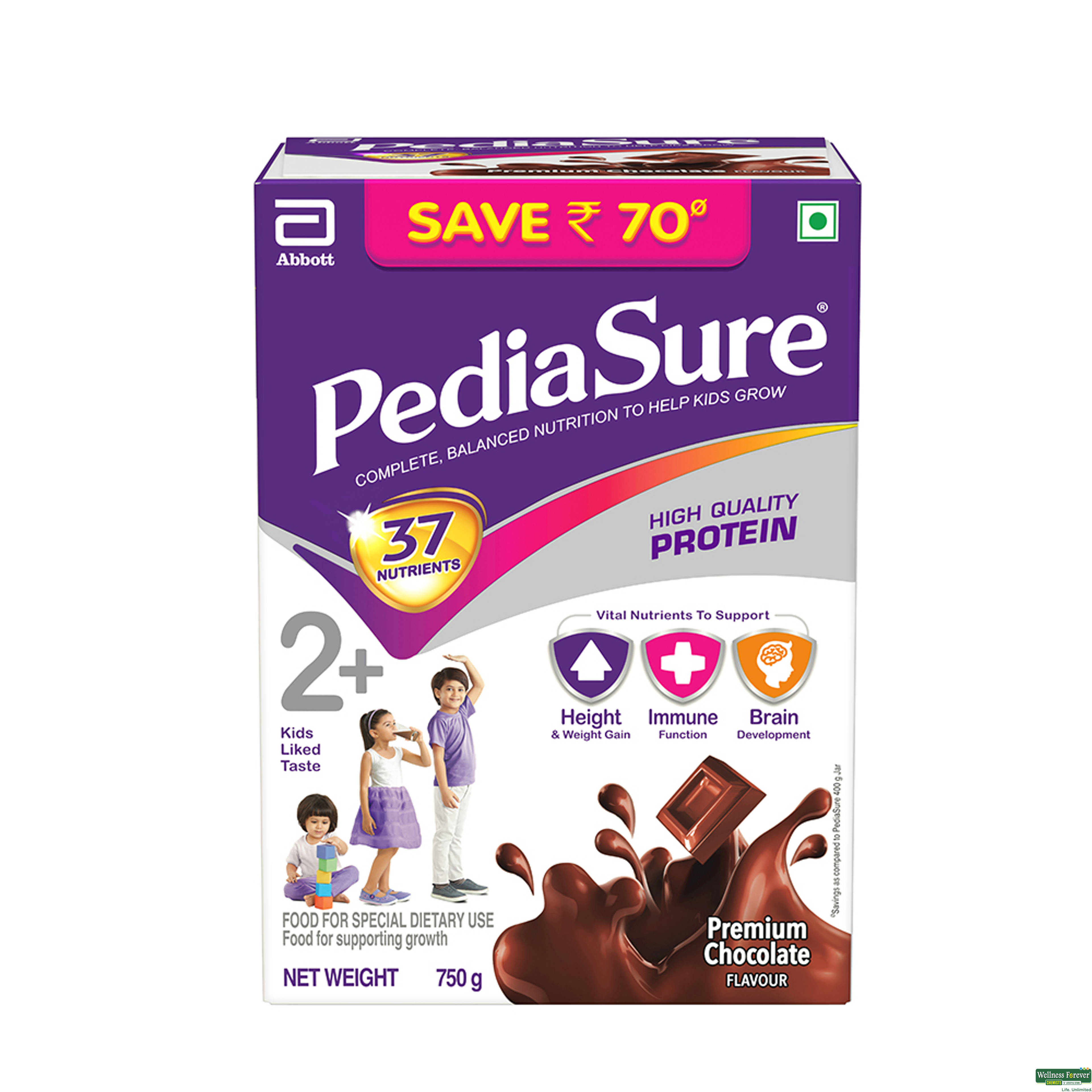 PEDIASURE PREM CHOCOLATE PWDR REF 750GM-image