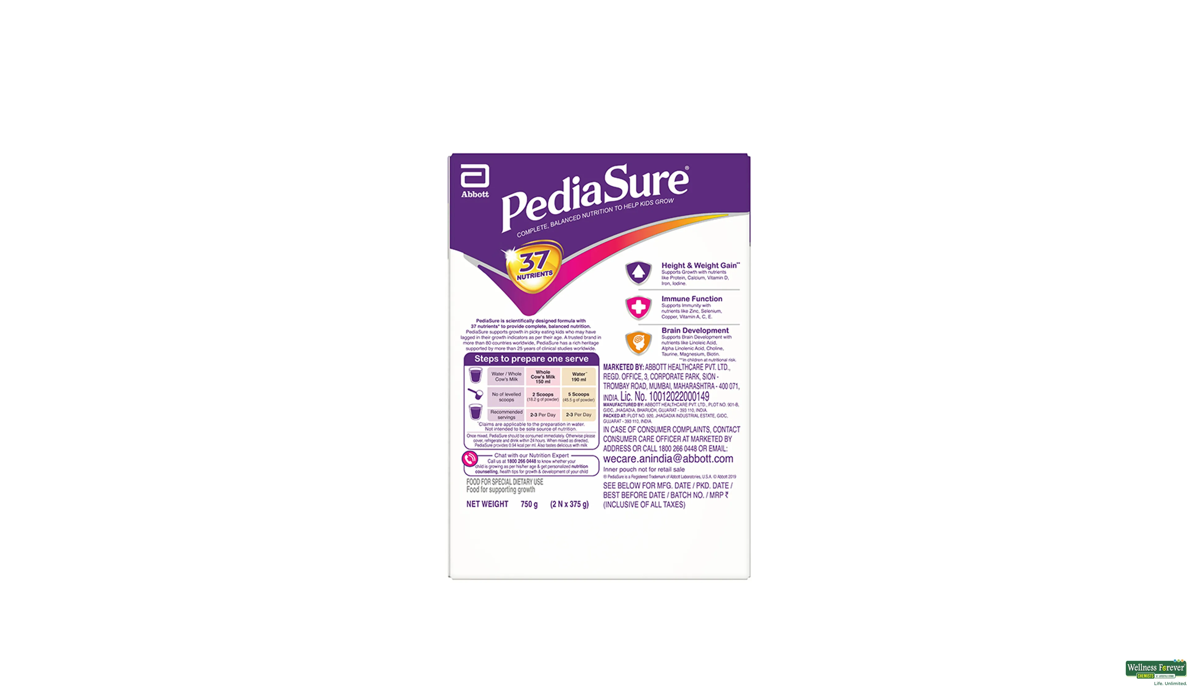 PEDIASURE PREM CHOCOLATE PWDR REF 750GM- 5, 750GM, 