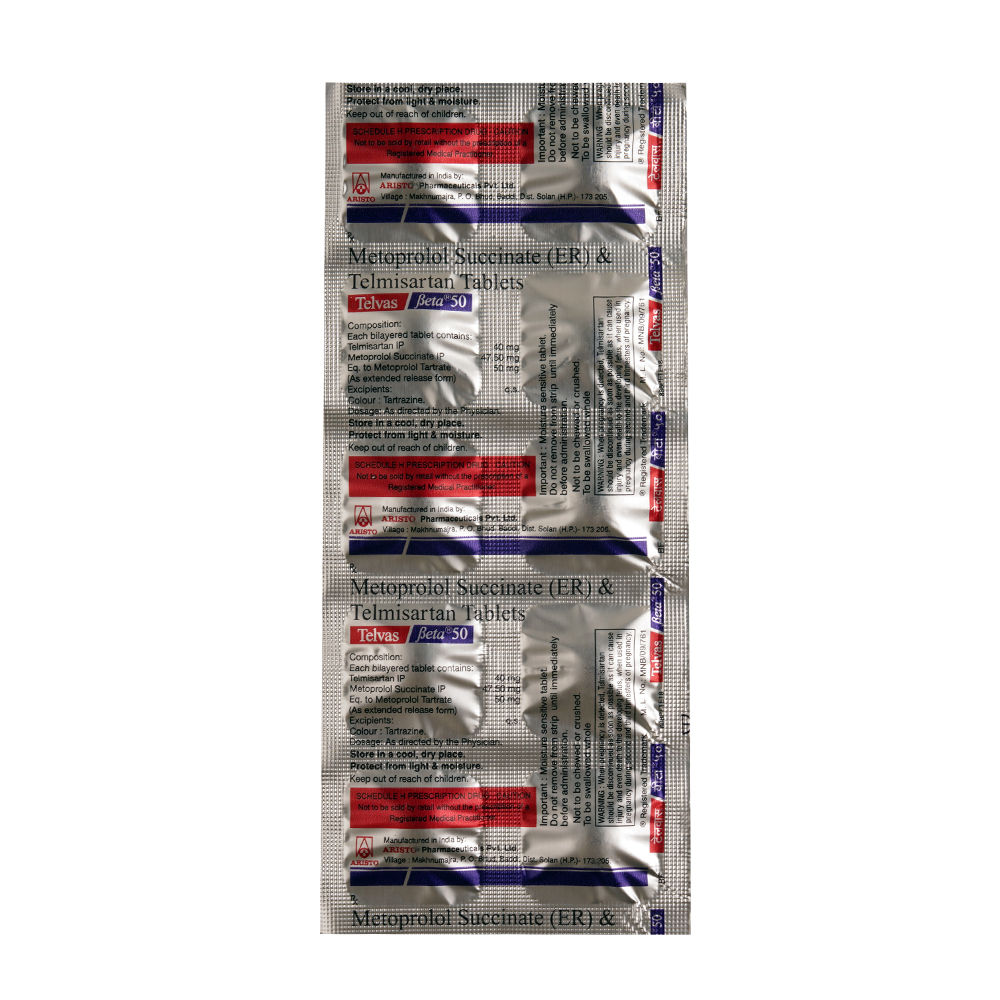 Buy Telvas-Beta 50mg 10 Tablets Online at Best Prices | Wellness Forever