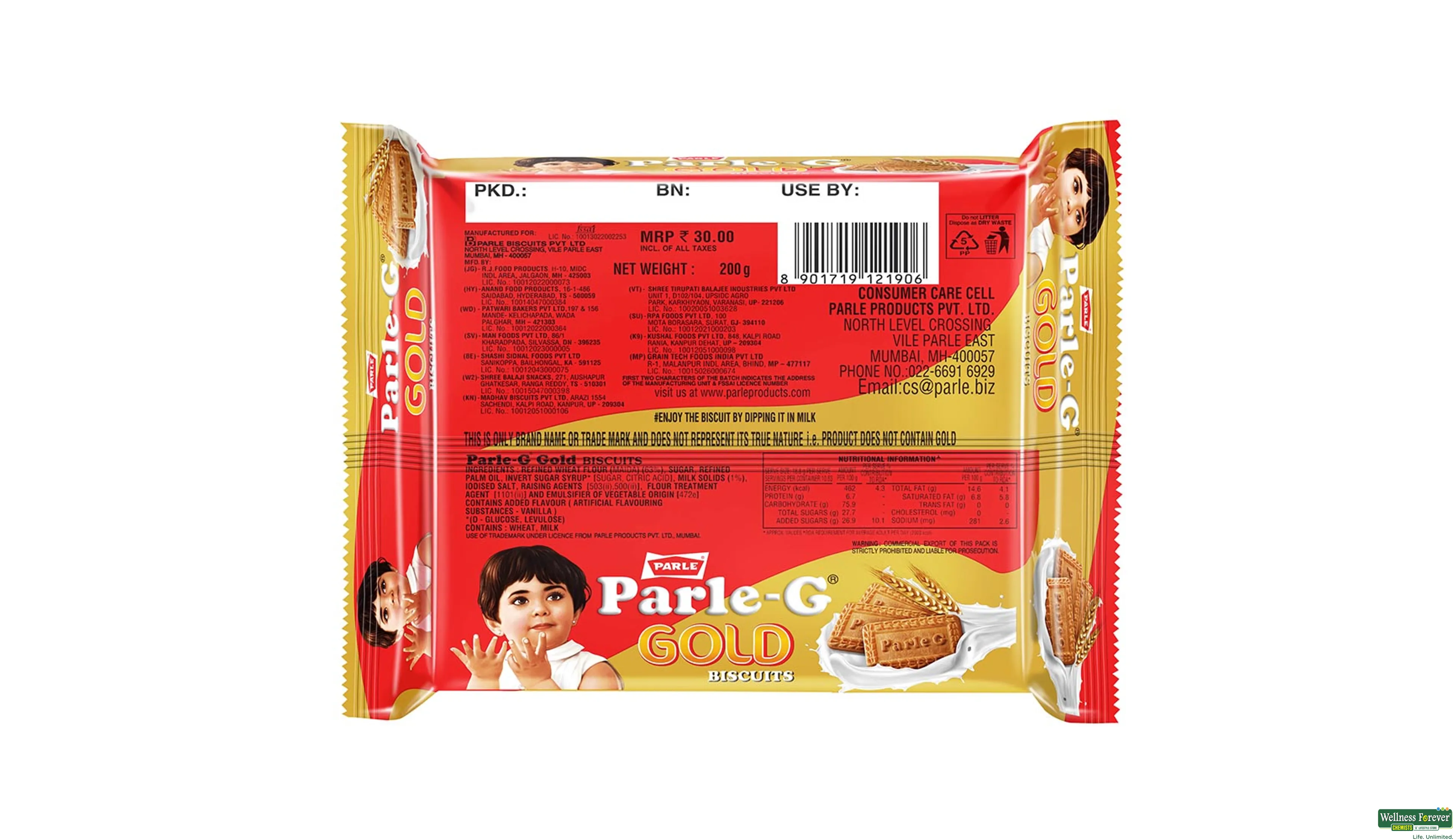 PARLE G BISC GOLD 200GM- 2, 200GM, 