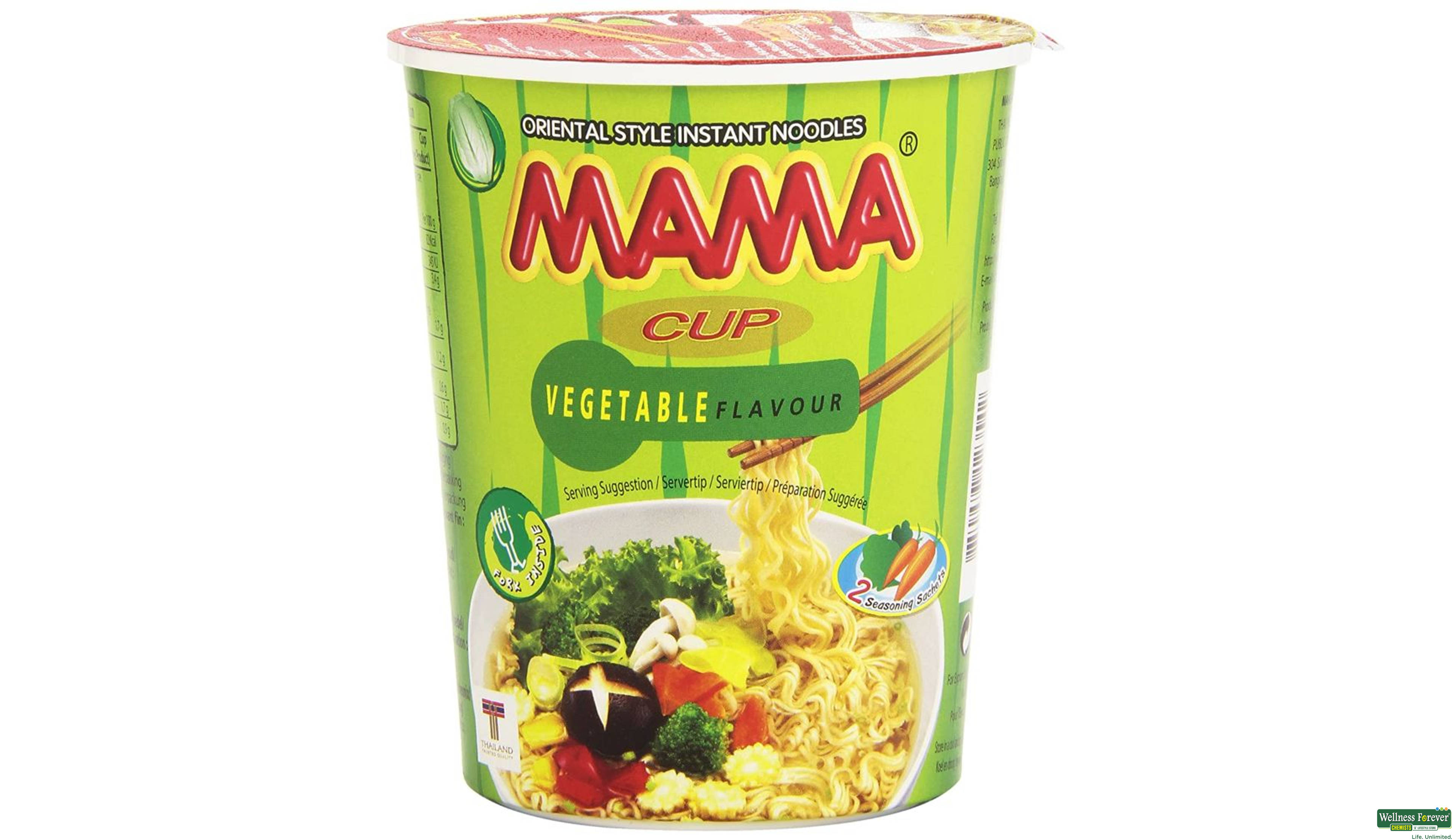 MAMA CUP NOODLES VEGETABLE FLAVOUR 70GM- 1, 70GM, 