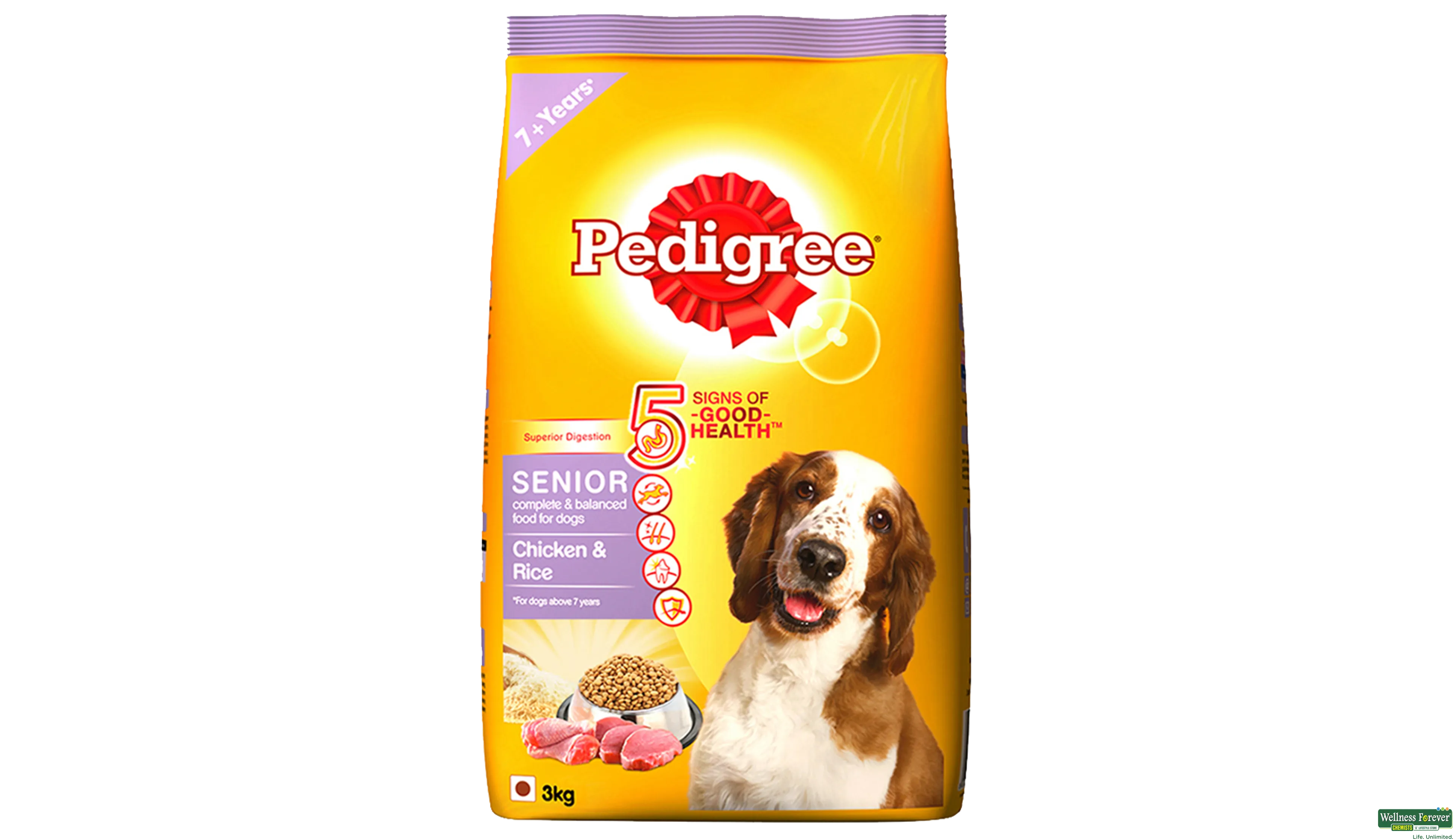 PEDIGREE DOG FOOD SENIOR CHI/RICE 3KG- 1, 3KG, null