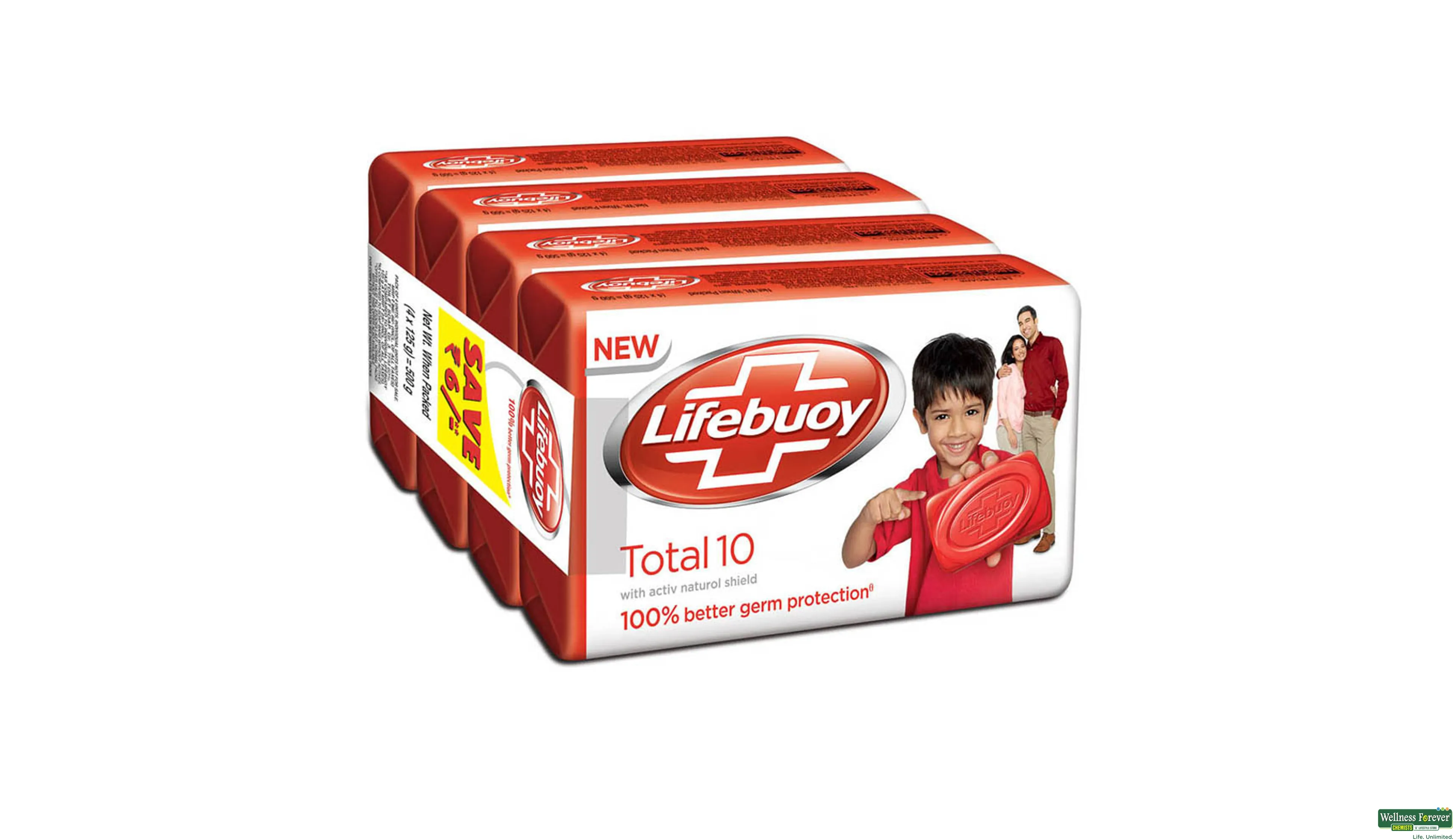 LIFEBUOY SOAP TOTAL 4X60GM- 1, 260GM, 