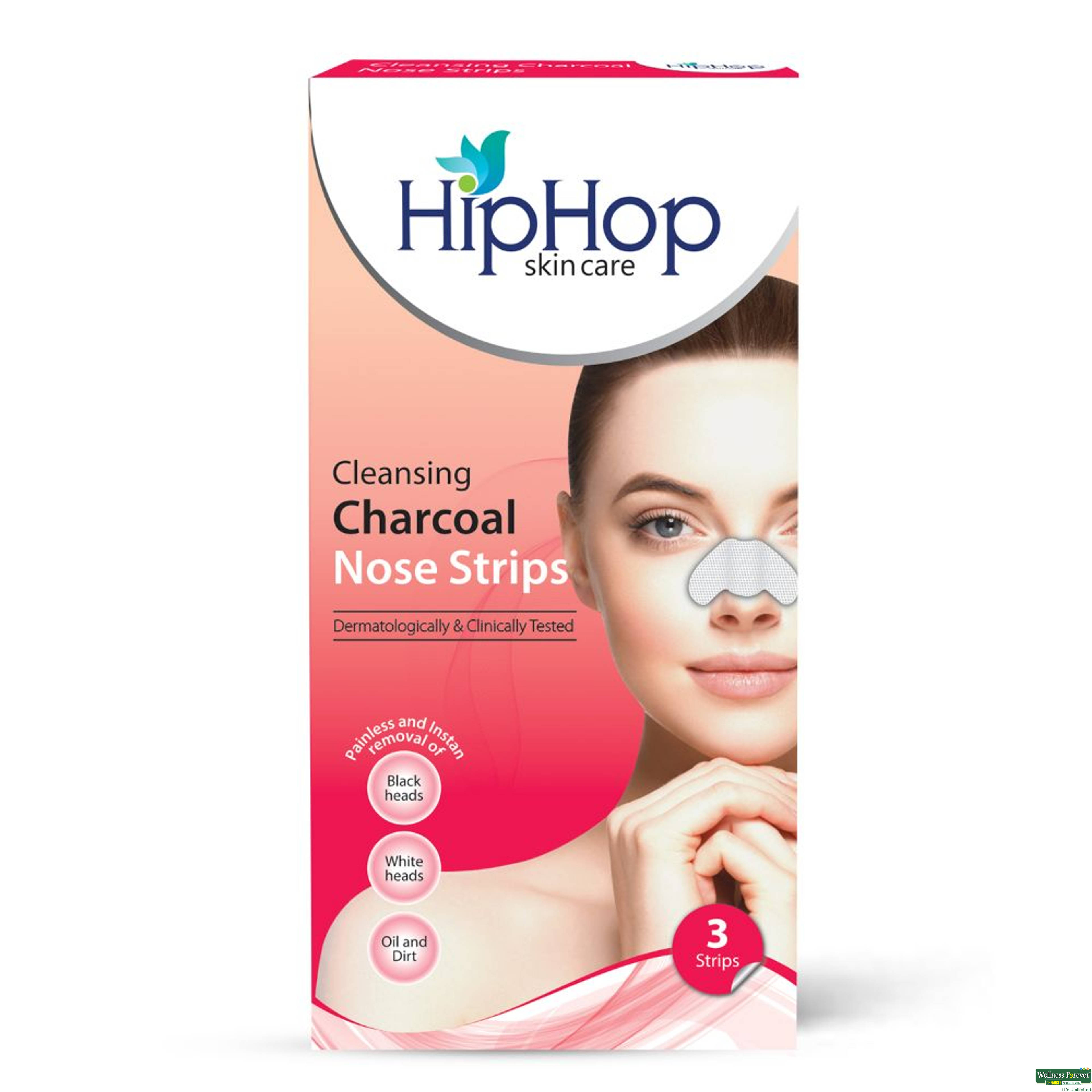 HipHop Charcoal Nose Strips For Women, 3 strips-image