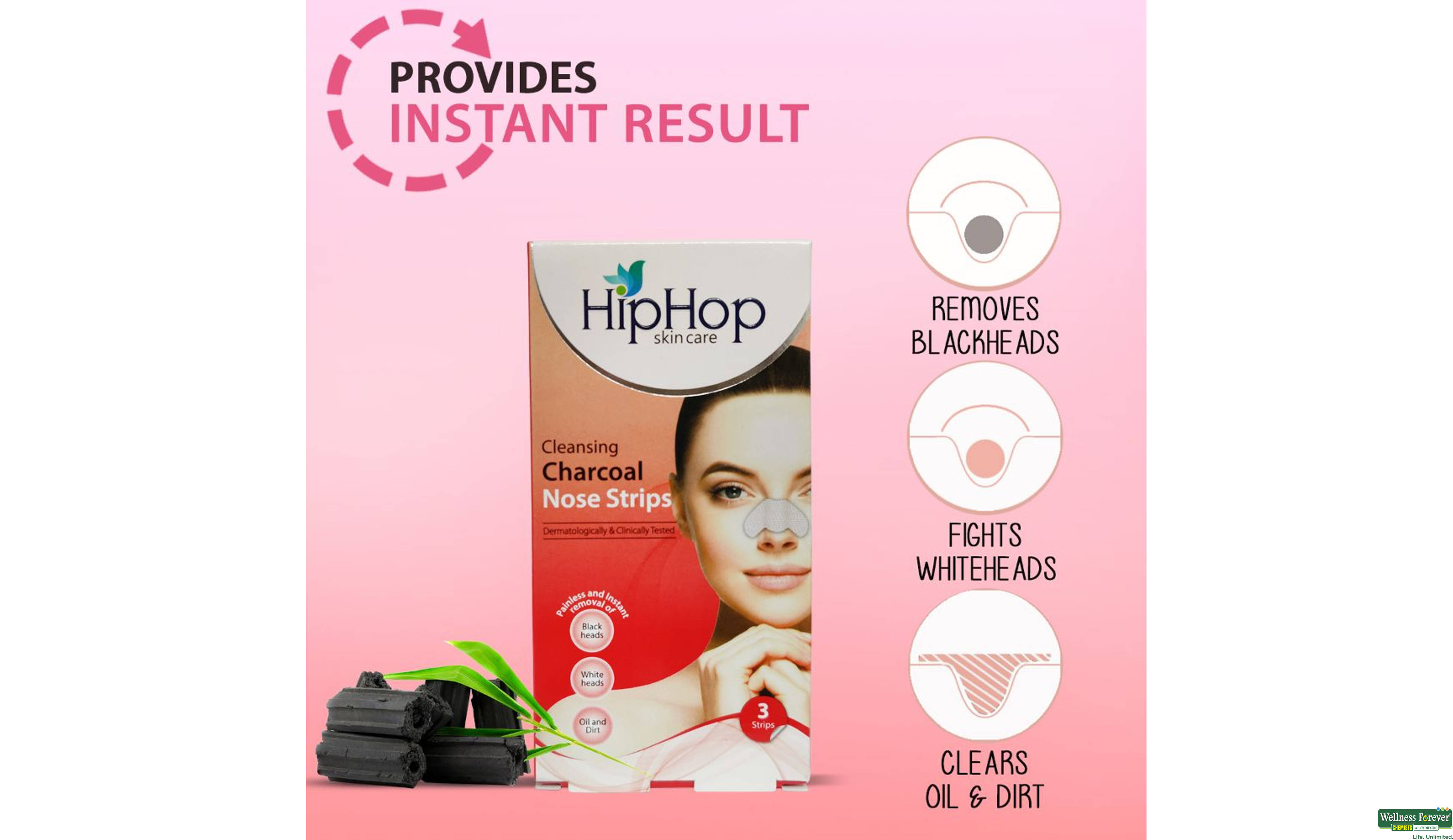 HIPHOP NOSE STRIP-W DEEP CLEAN 3STRIP- 4, 3PC, 