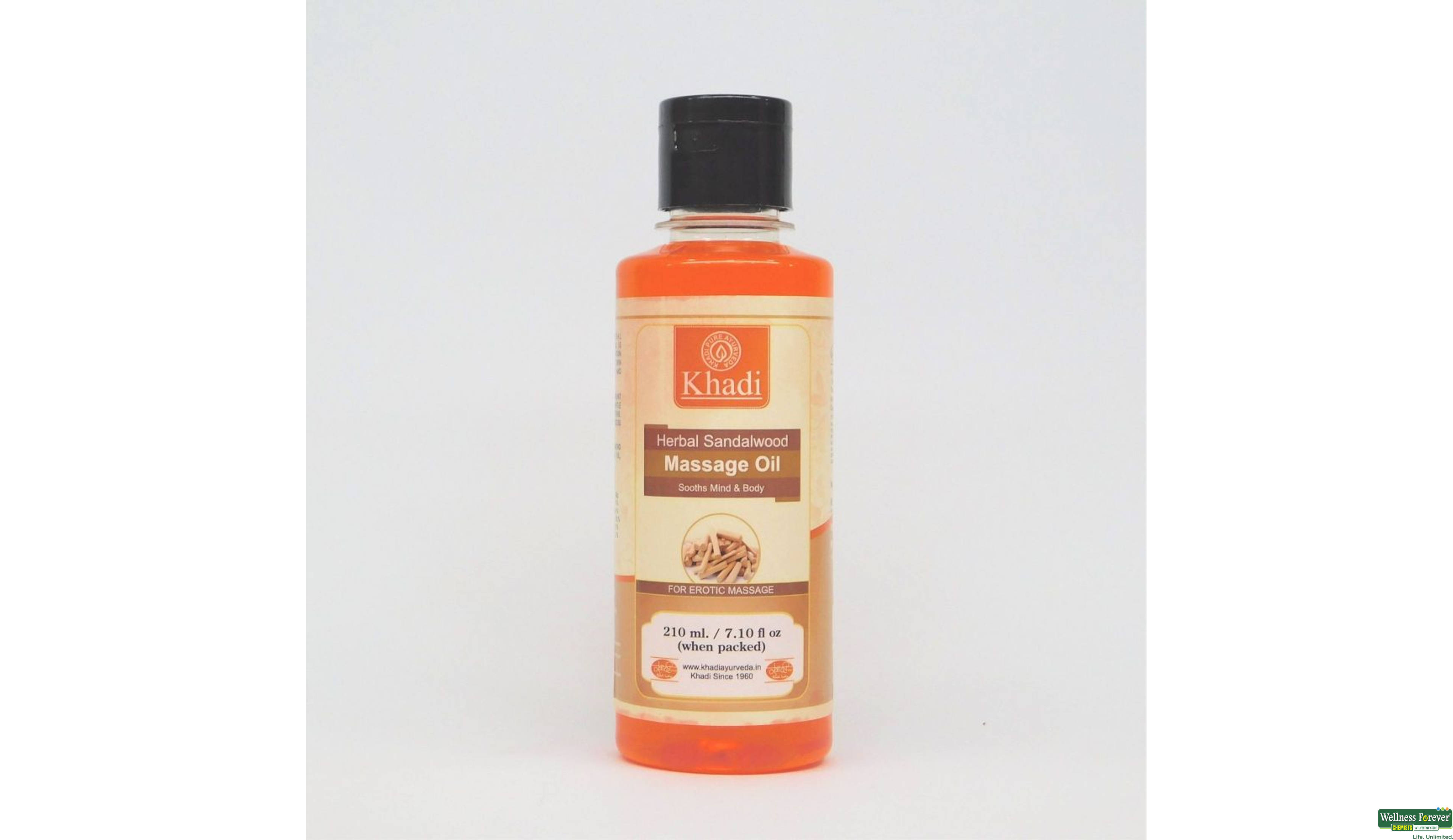 KHADI MASSAGE OIL SANDALWOOD 210ML- 1, 210ML, 