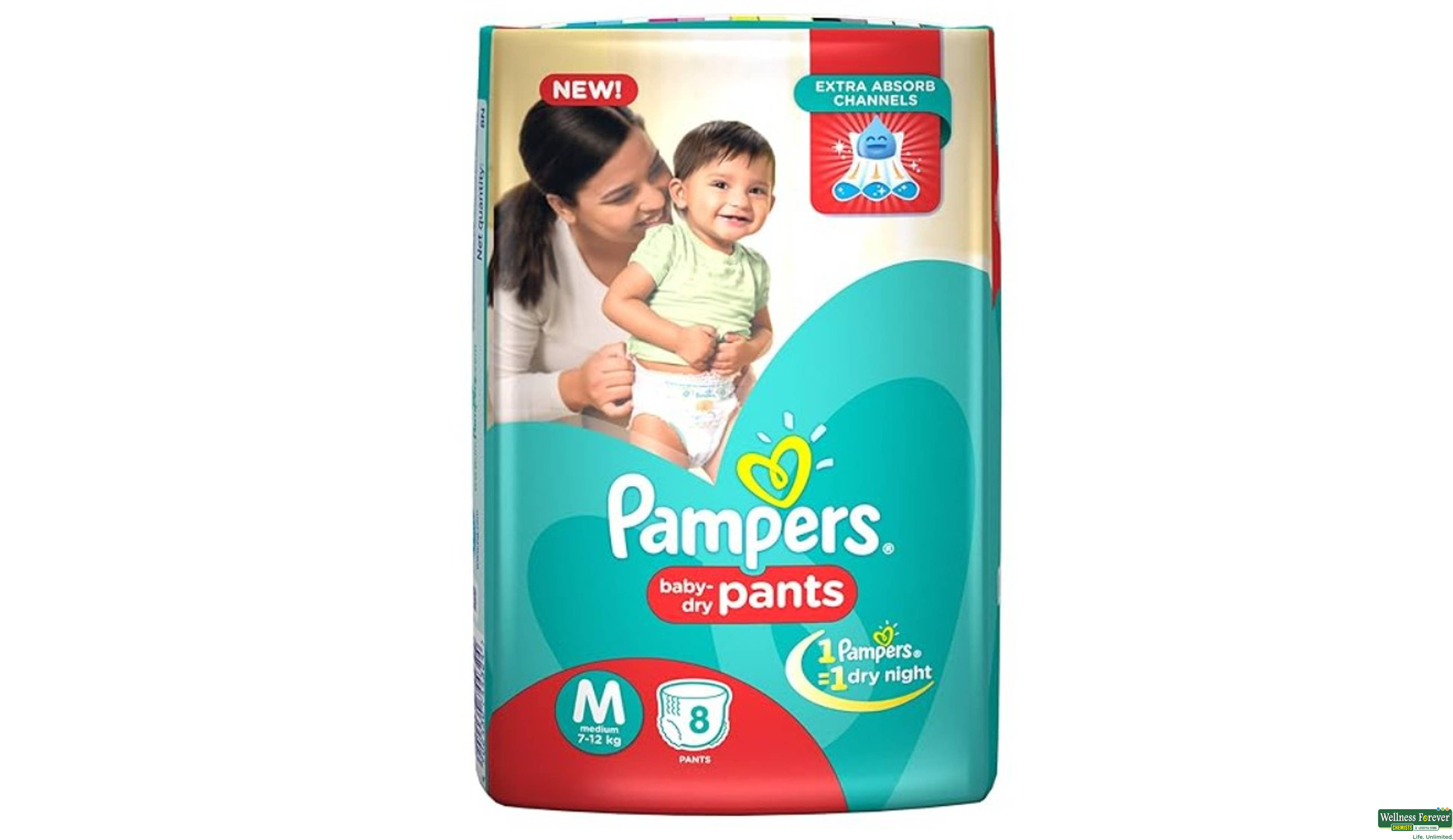PAMP DIAP PANTS M 8PC- 1, 8PC, 