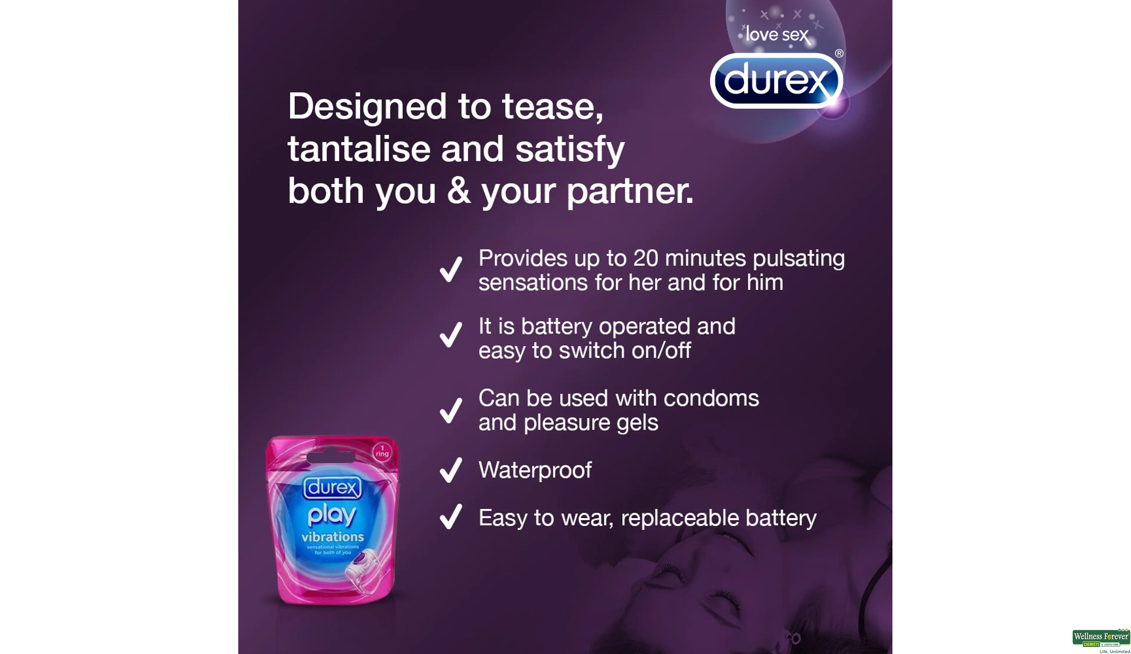 Durex Pleasure Ring, 1pcs : Health fast delivery by App or Online