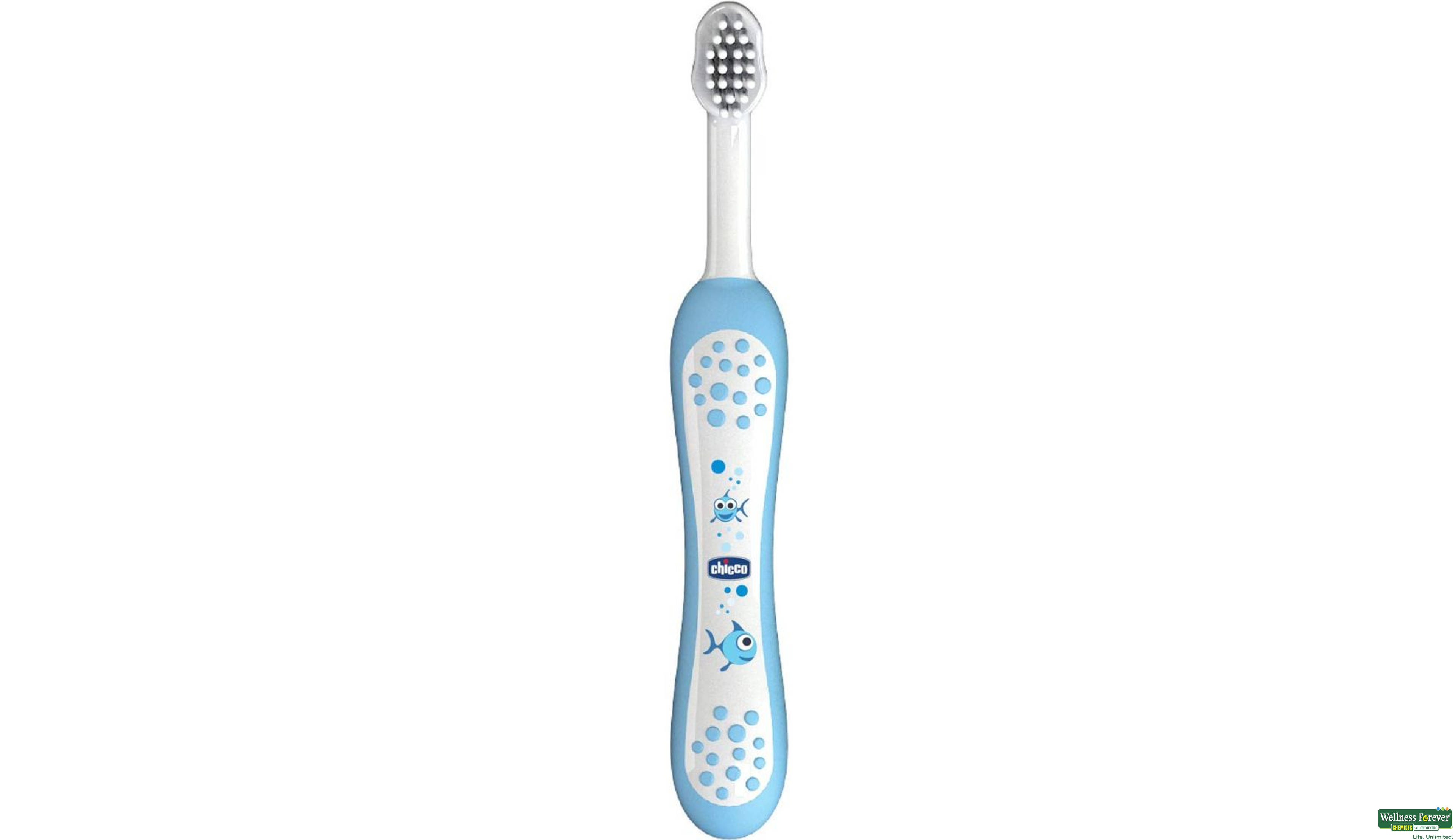 CHICCO T/BRUSH 6M+ LIGHT BLUE 1PC- 1, 1PC, 