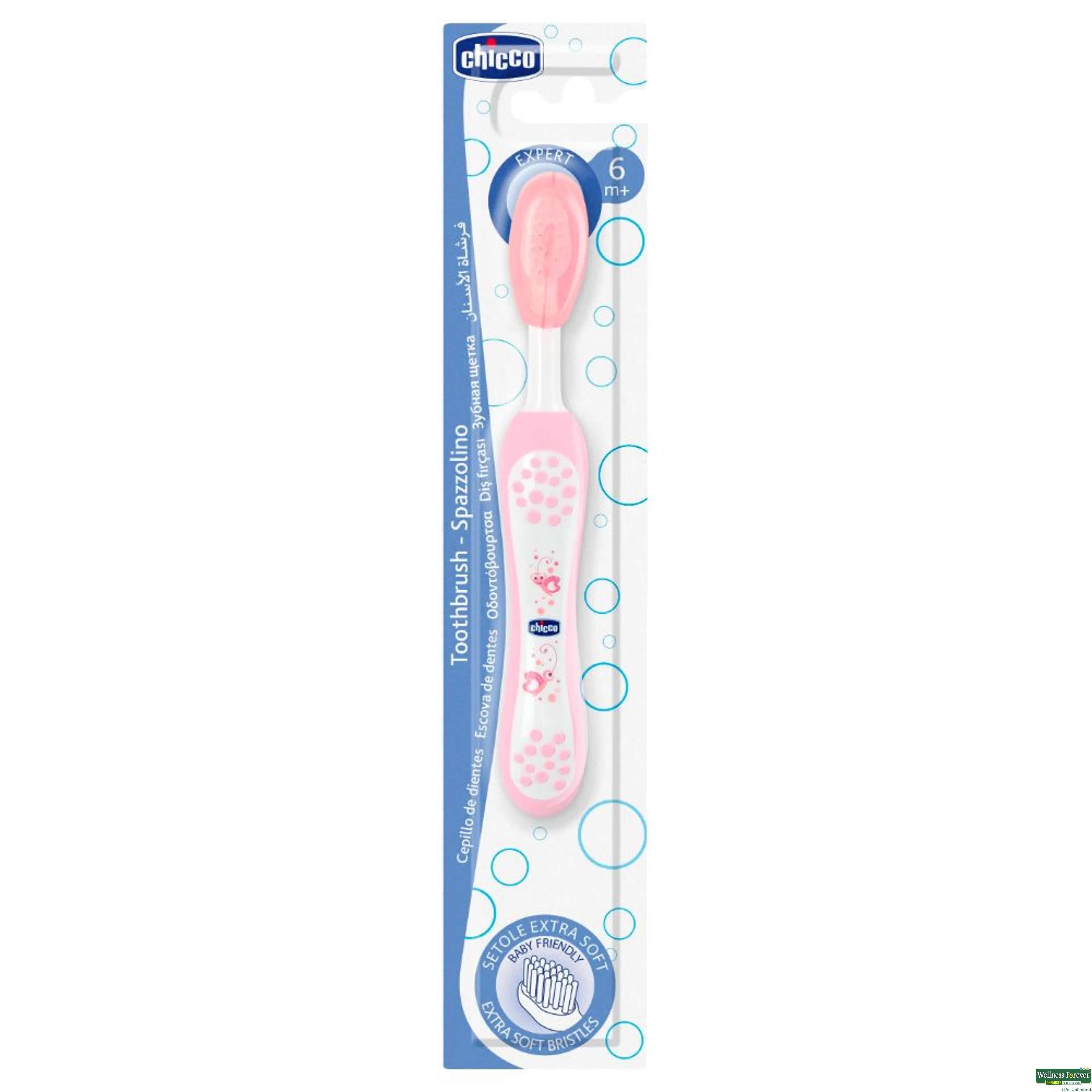 CHICCO T/BRUSH 6M+ PINK 1PC-image