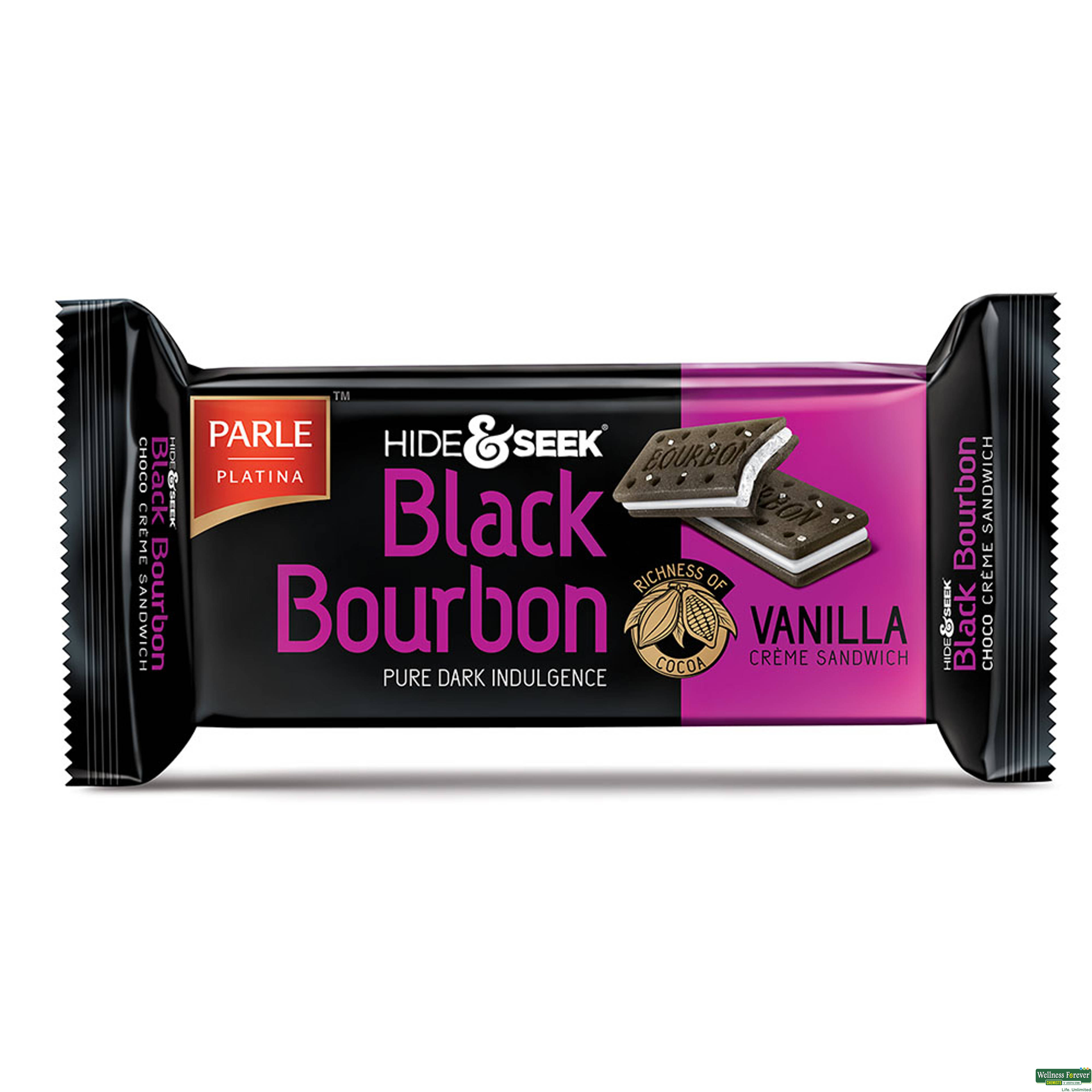 Parle Platina Hide & Seek Black Bourbon Biscuits, Vanilla, 100 g-image