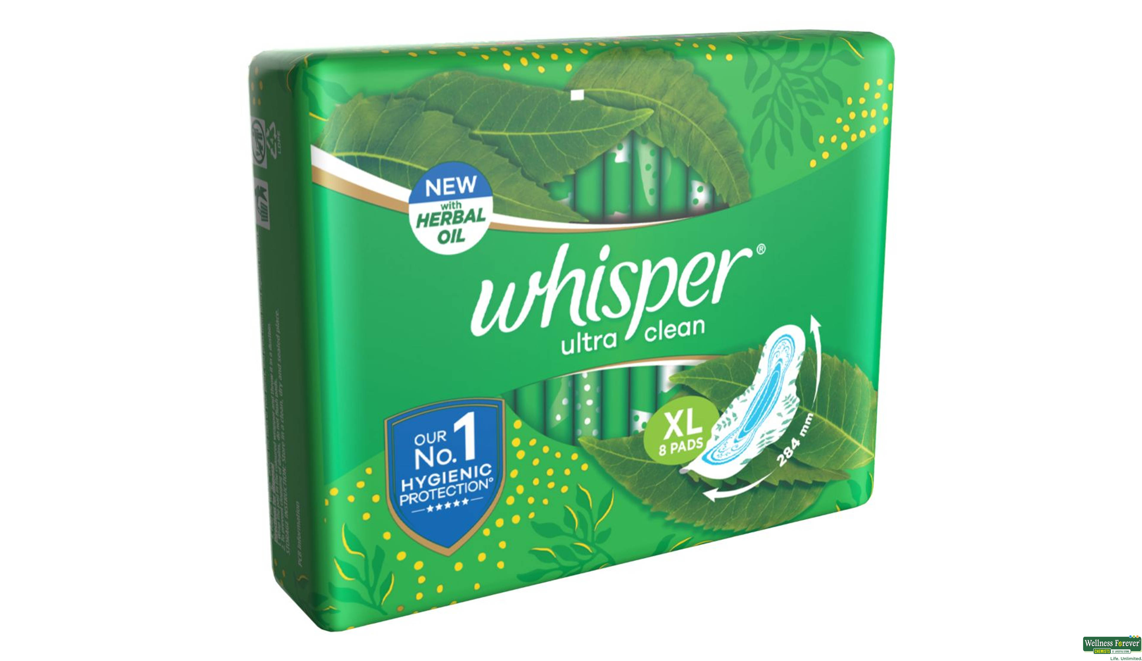 WHISPER SA/PADS ULTRA CLE WINGS XL 8PC- 3, 8PC, 