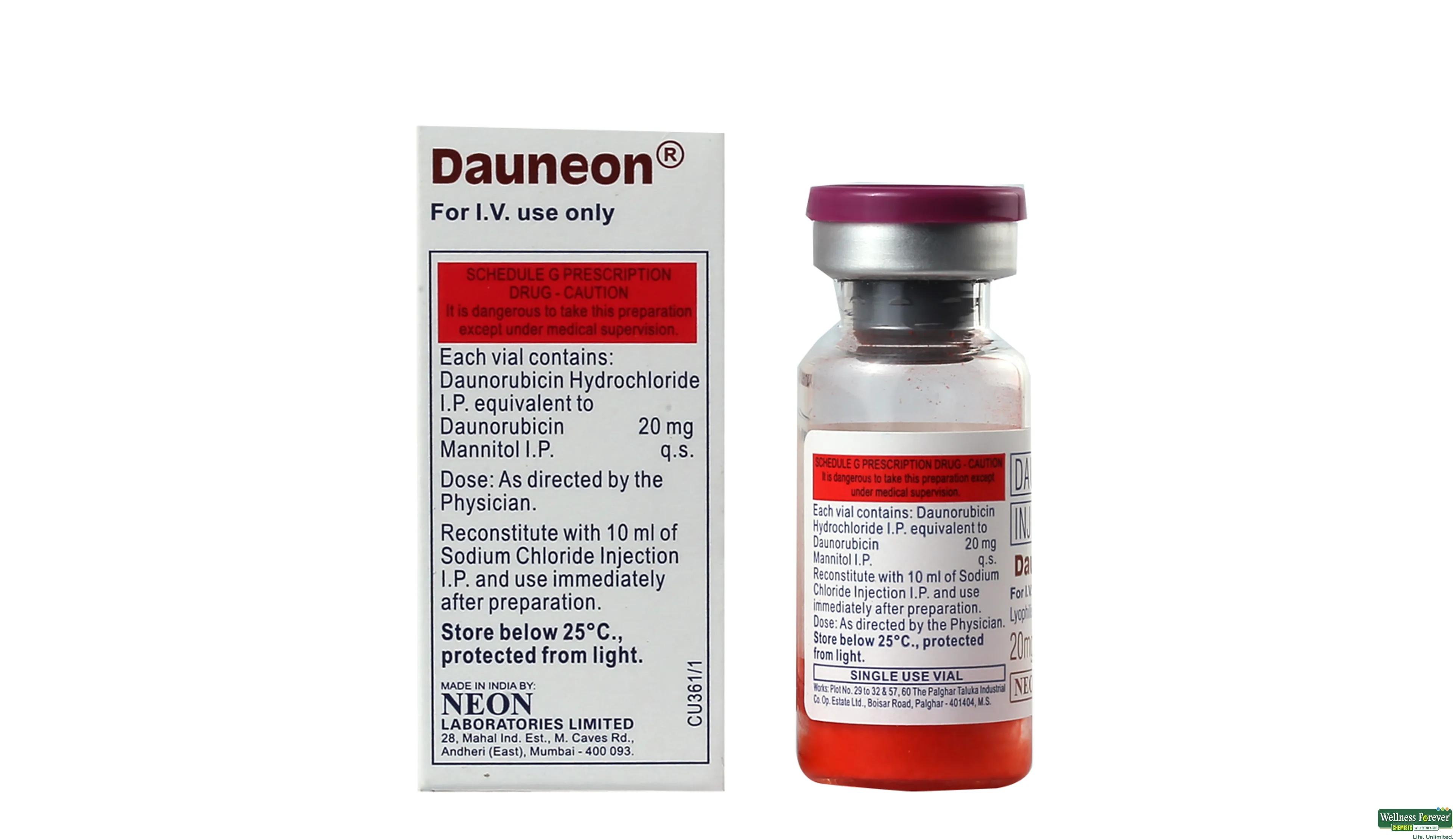 DAUNEON 20MG I.V- 2, 1PC, 