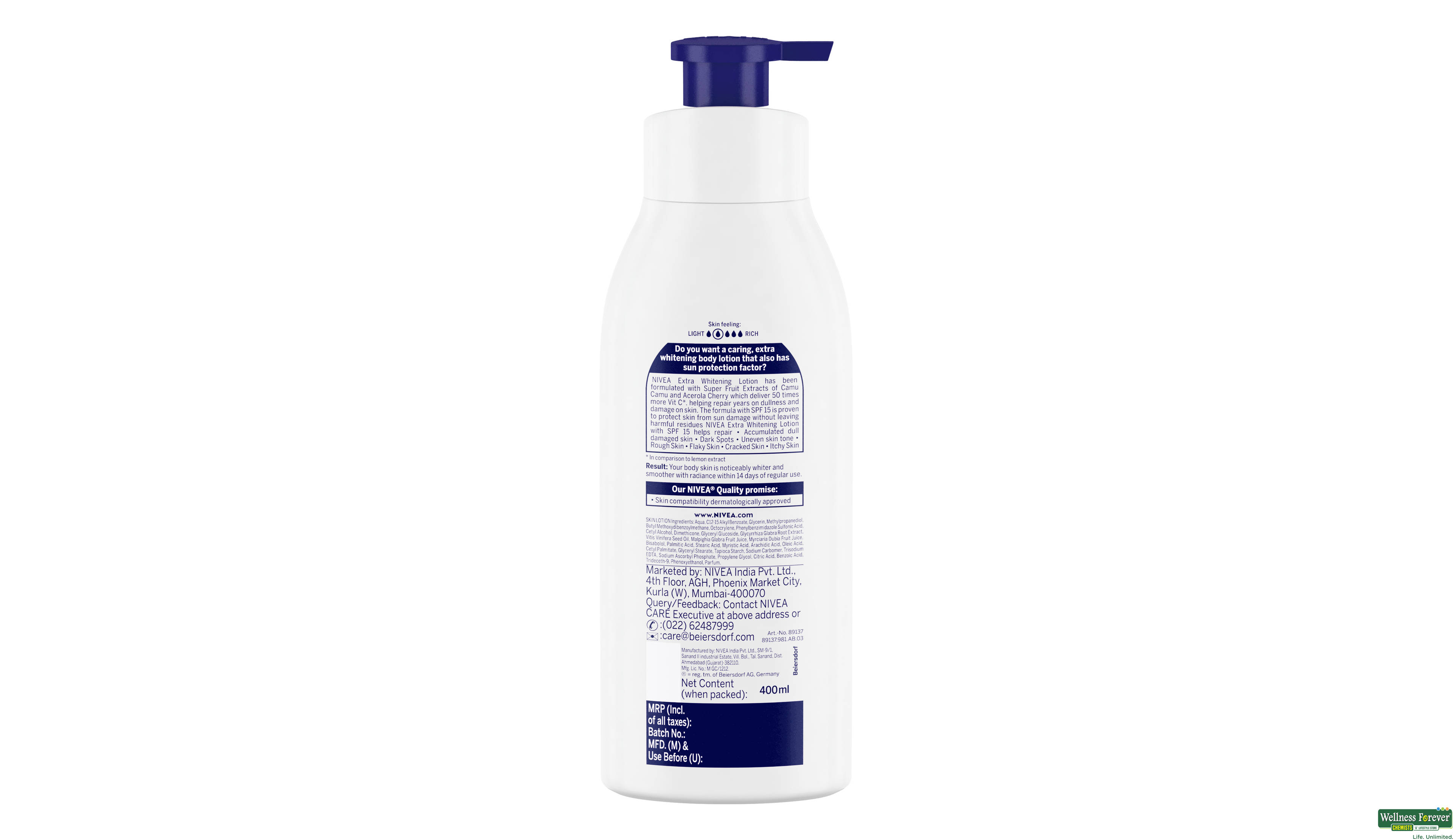 NIVEA B/LTN EXTRA WHITETNING SPF15 400ML- 2, 400ML, 