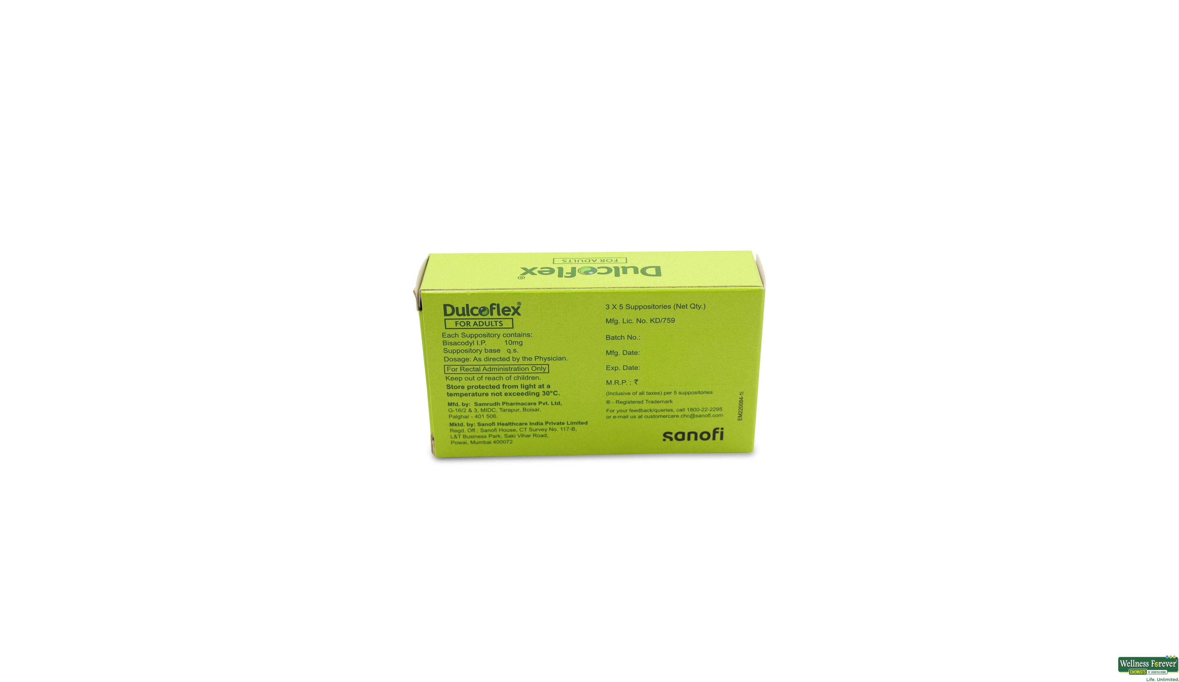 DULCOFLEX 10MG SUPP ADULT 5PCS- 2, 5PC, 