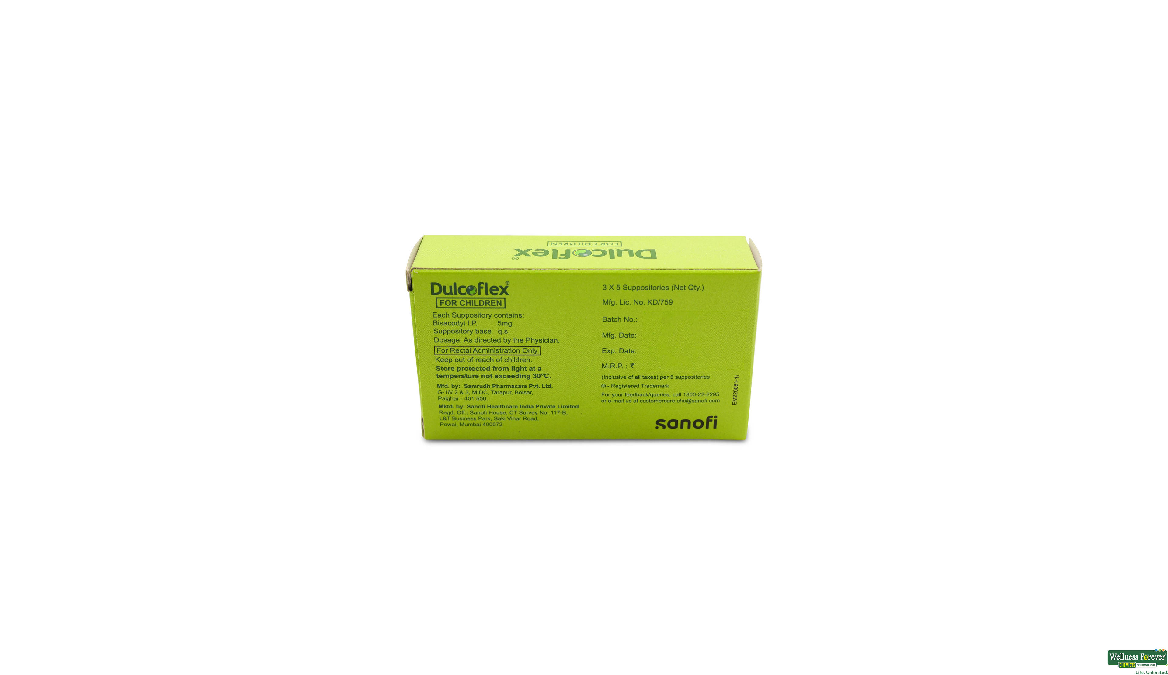DULCOFLEX 5MG SUPP CHILD 5PCS- 2, 5PC, 