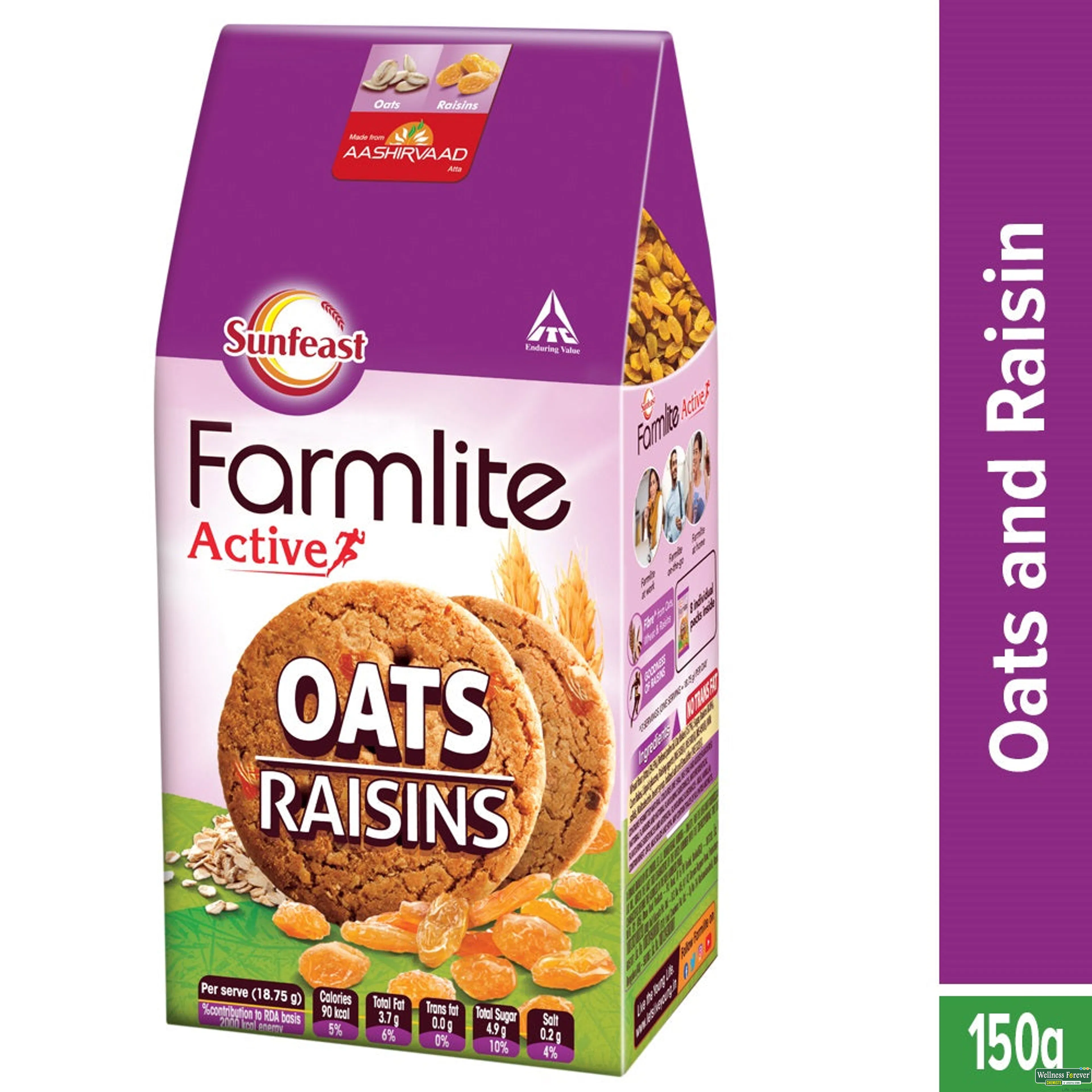 SUNF BISC FARMLITE OATS/RAISINS 150GM-image