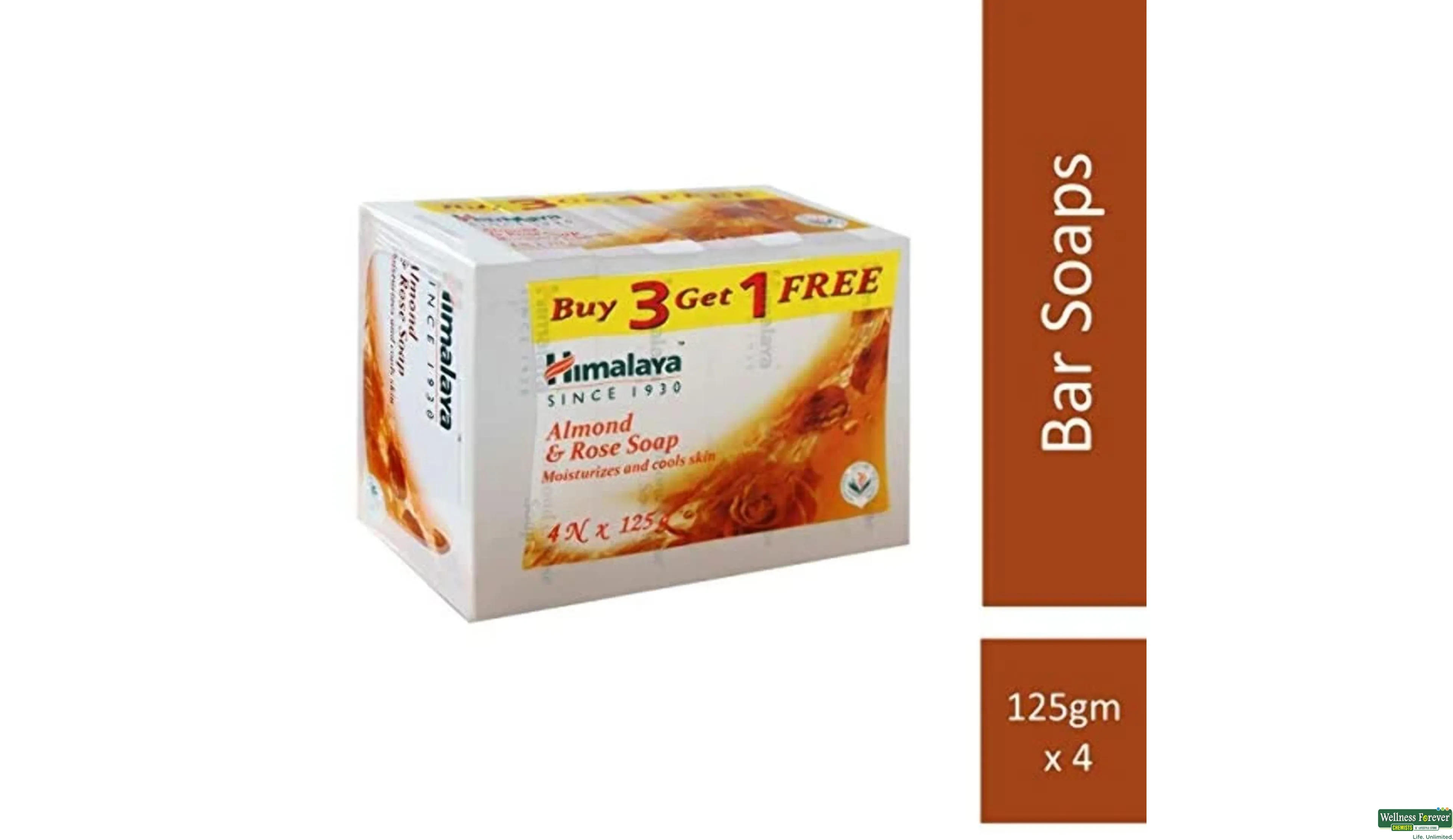 HIMA SOAP ALMOND/ROSE 4X125GM- 1, 500GM, 