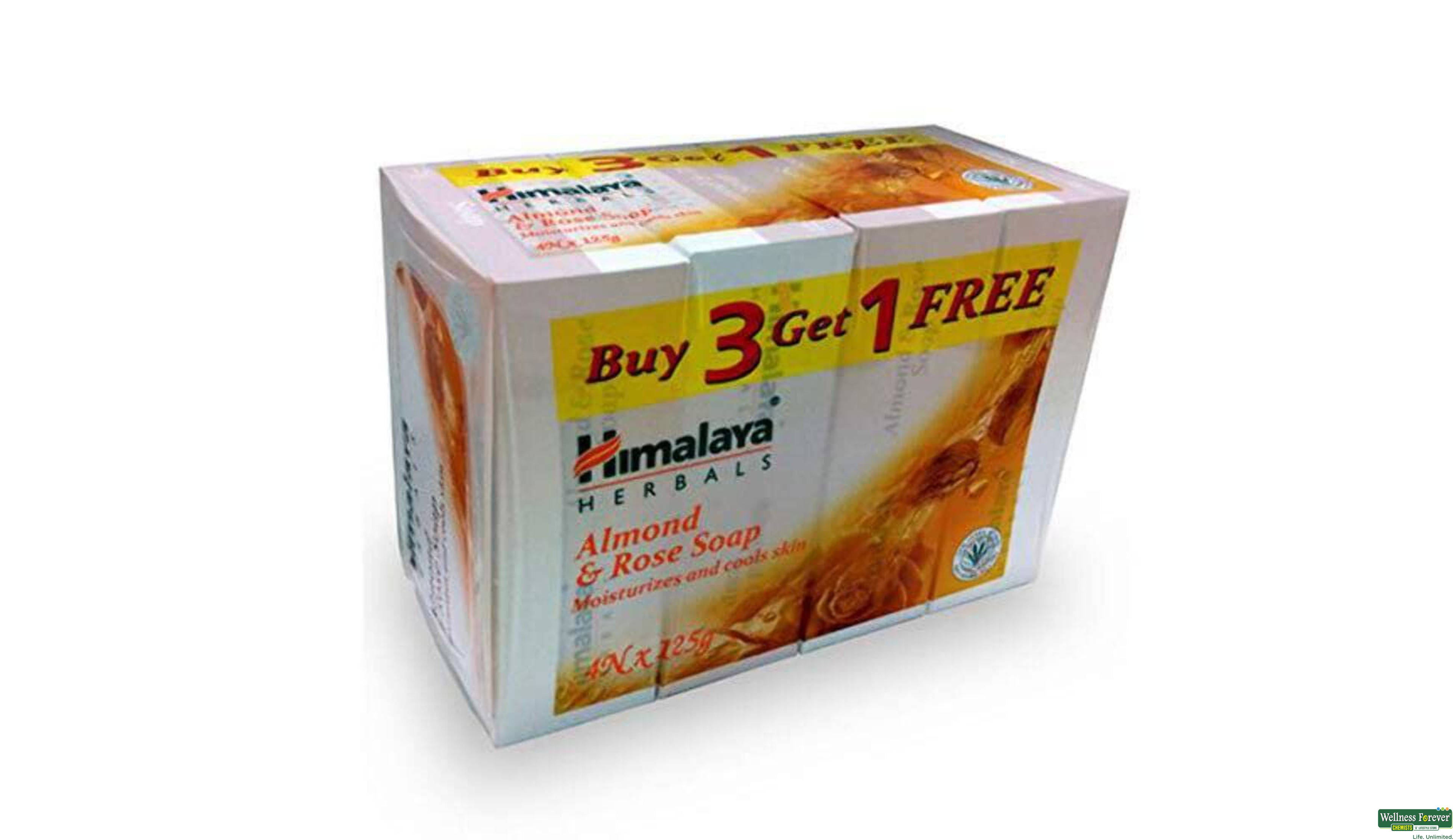 HIMA SOAP ALMOND/ROSE 4X125GM- 2, 500GM, 