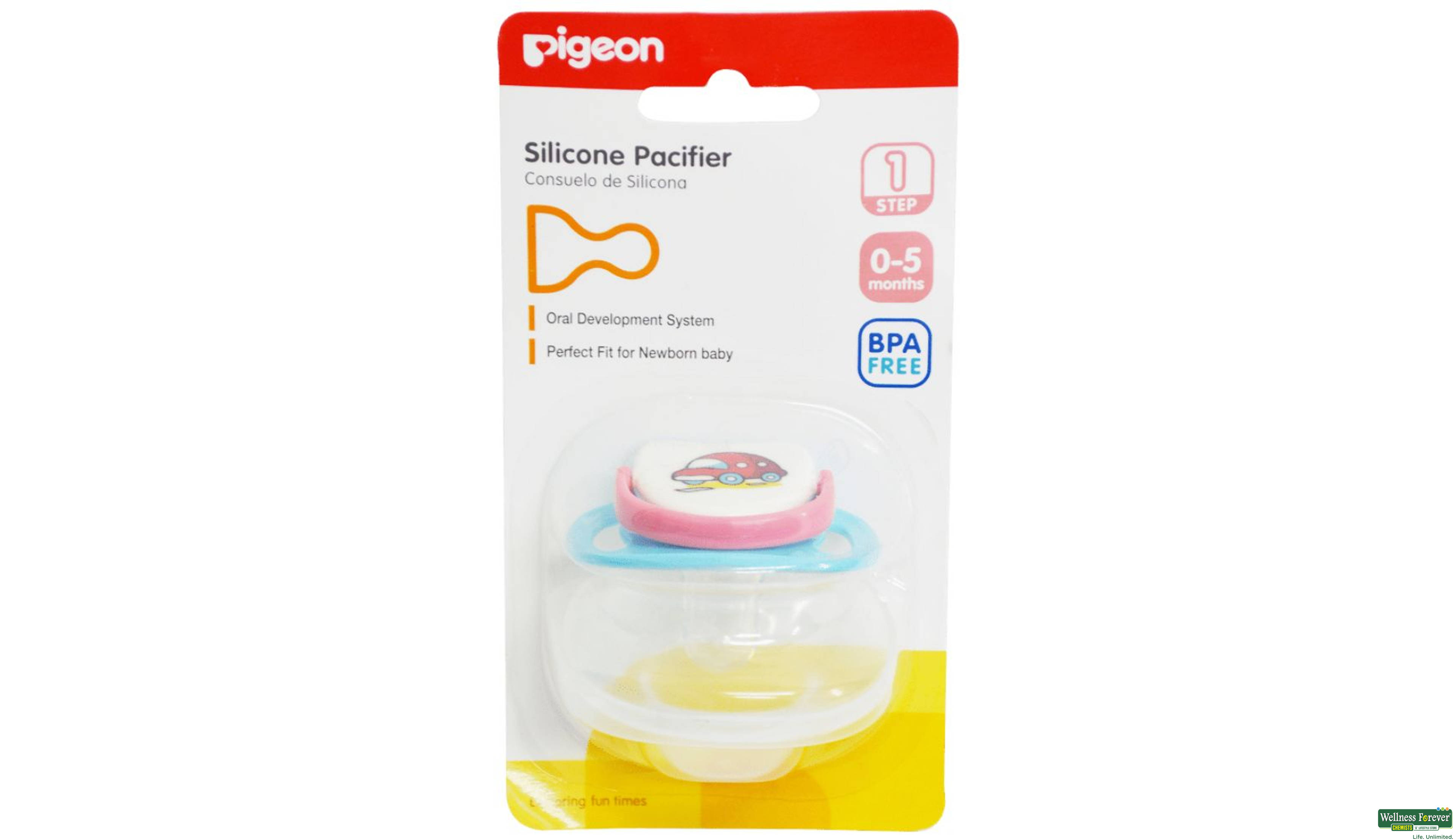 PIGEON SILICON PACIFIER CAR 1PC- 2, 1PC, null