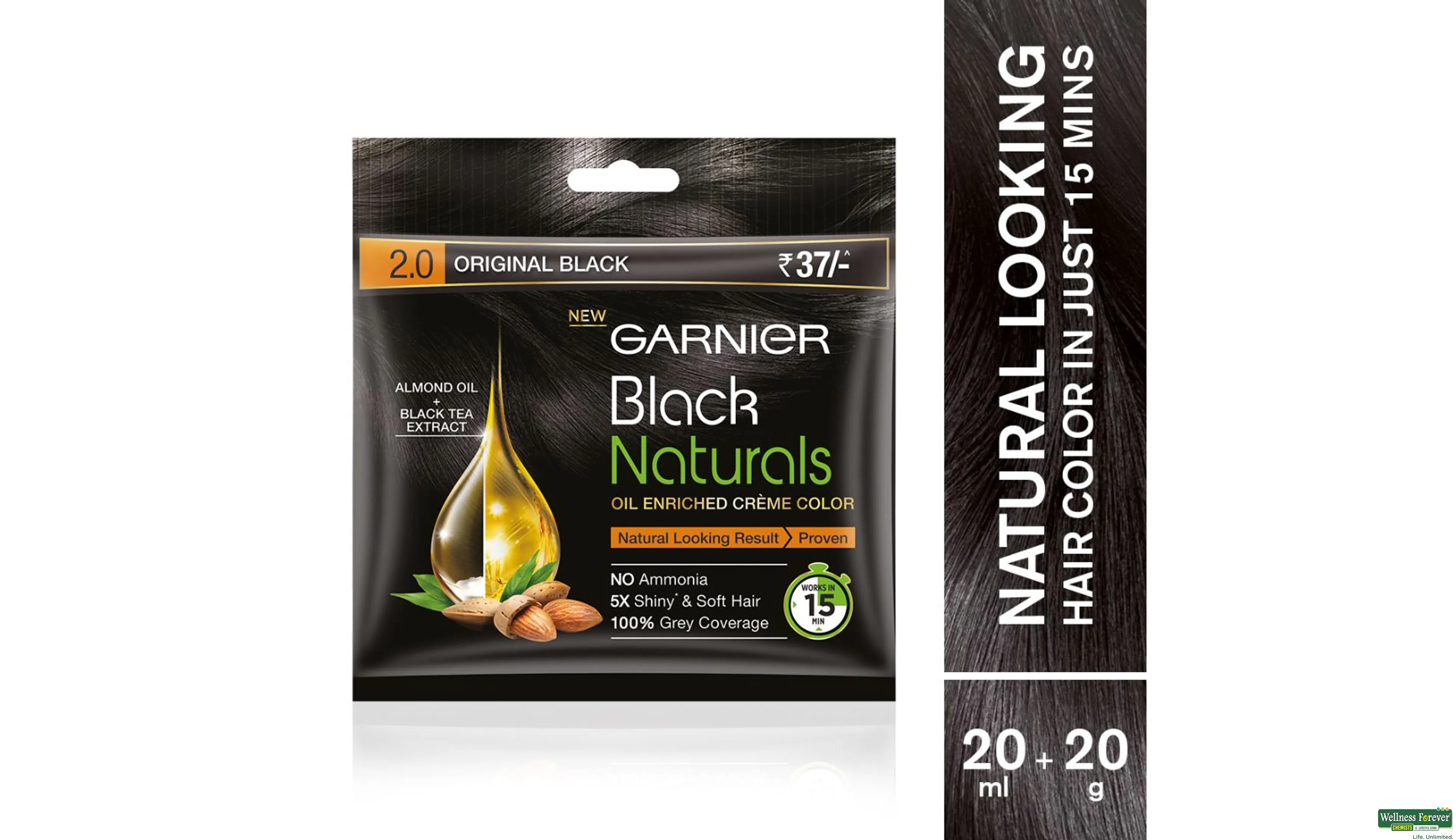 GARN HR/COLOR ORIGINAL BLACK 2.0 20GM- 1, 20GM, 