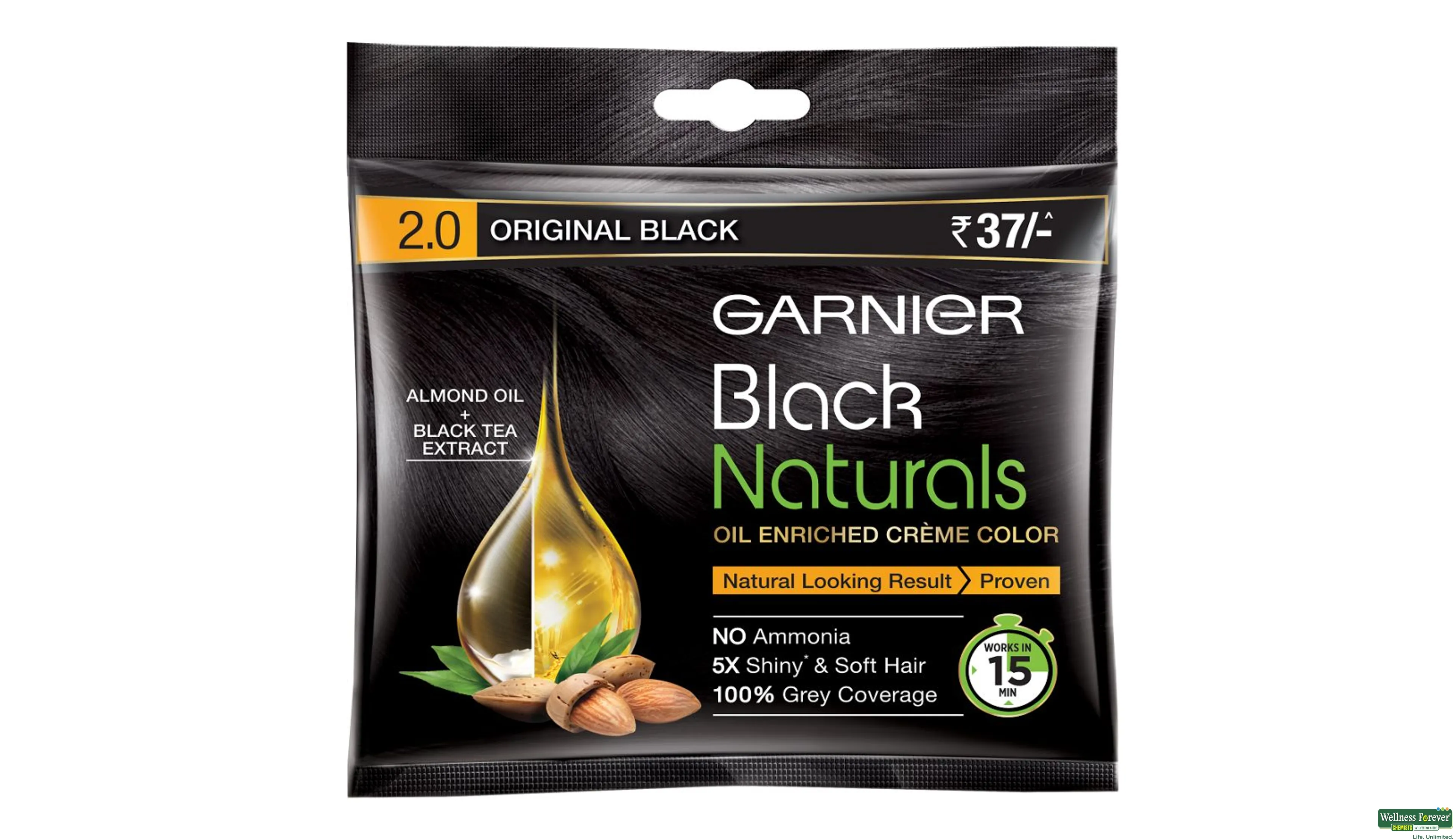 GARN HR/COLOR ORIGINAL BLACK 2.0 20GM- 2, 20GM, 