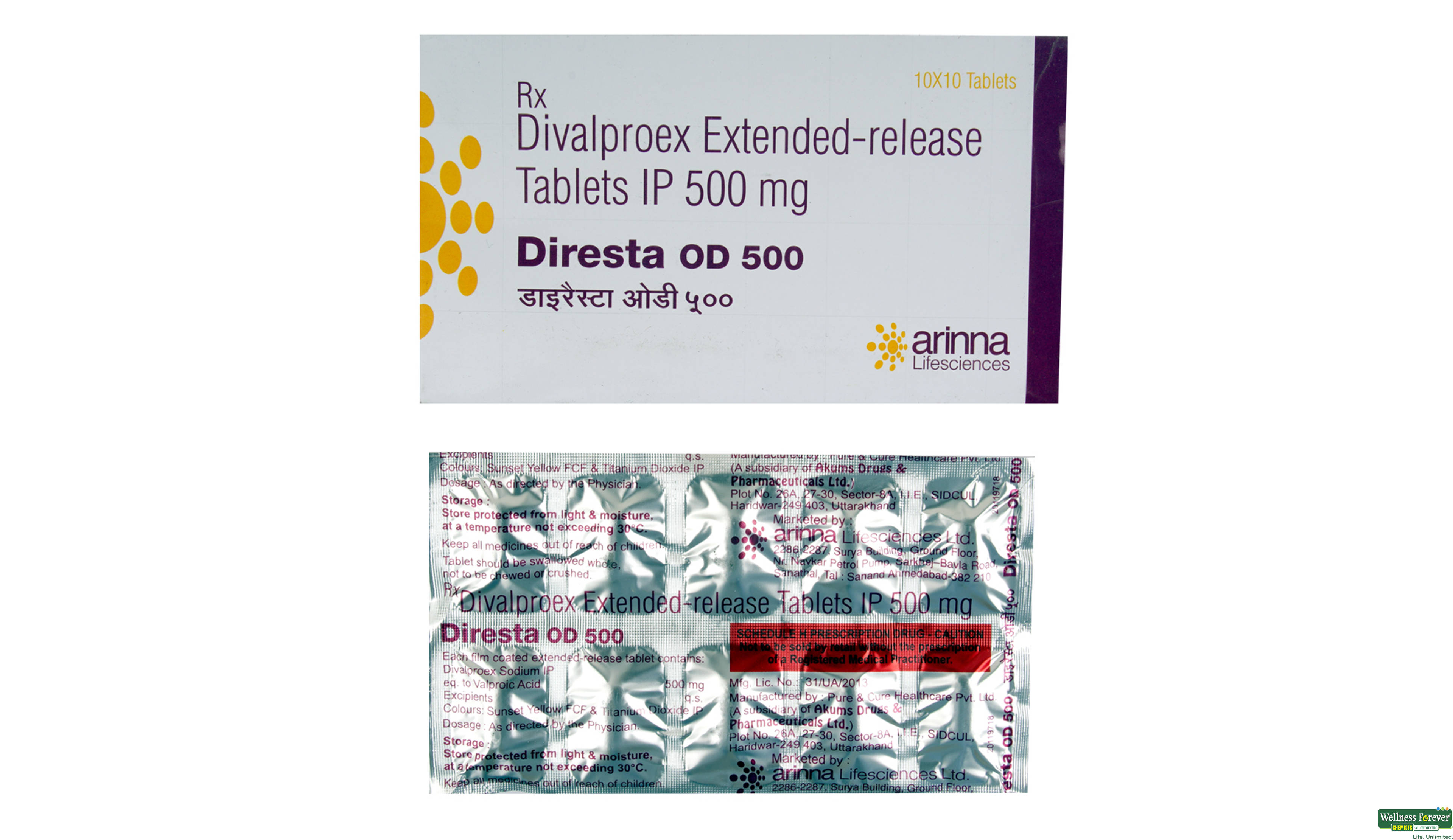 DIRESTA-OD 500MG 10TAB- 1, 10TAB, 
