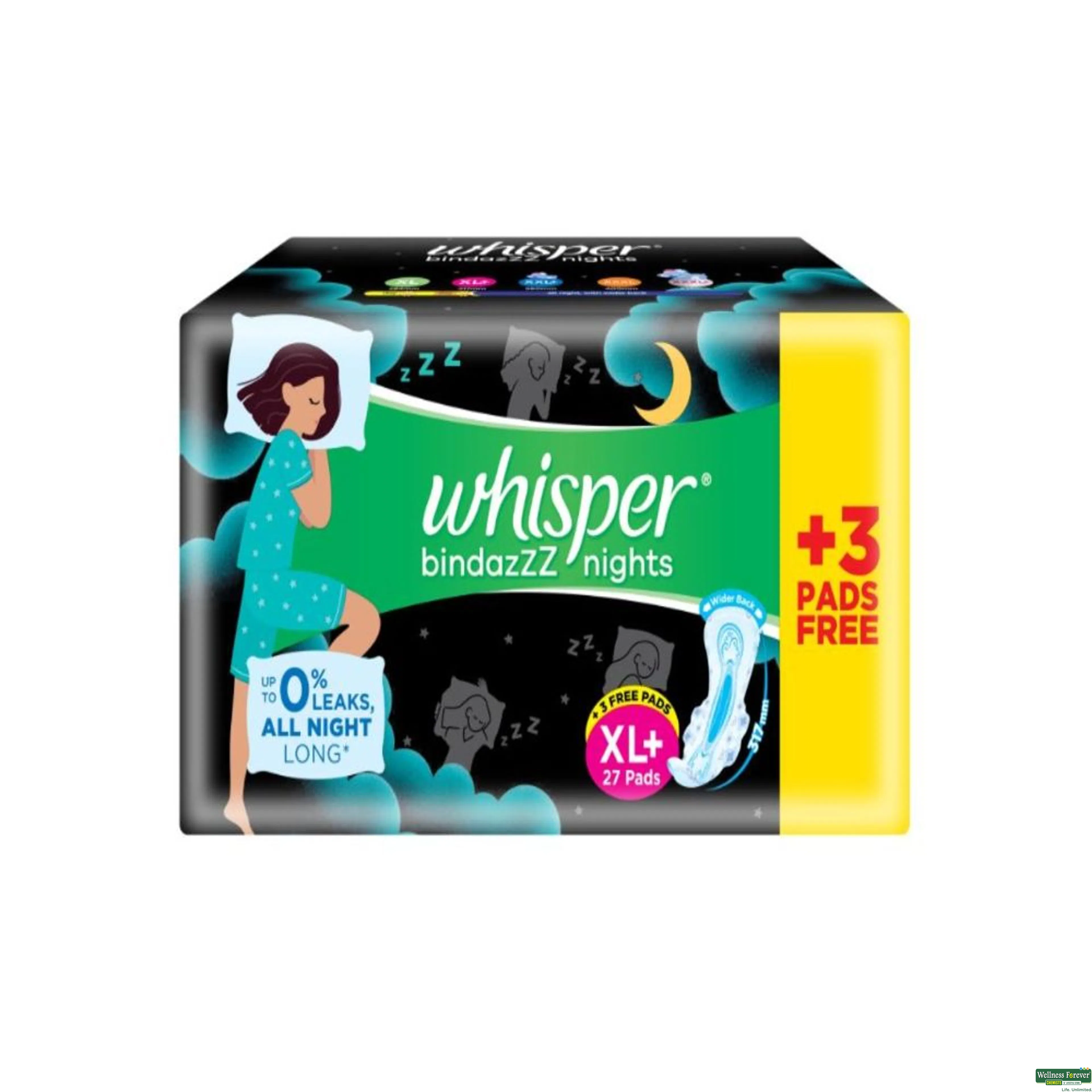 WHISPER SA/PADS ULTRA NIGHT W XL+ 30PC-image
