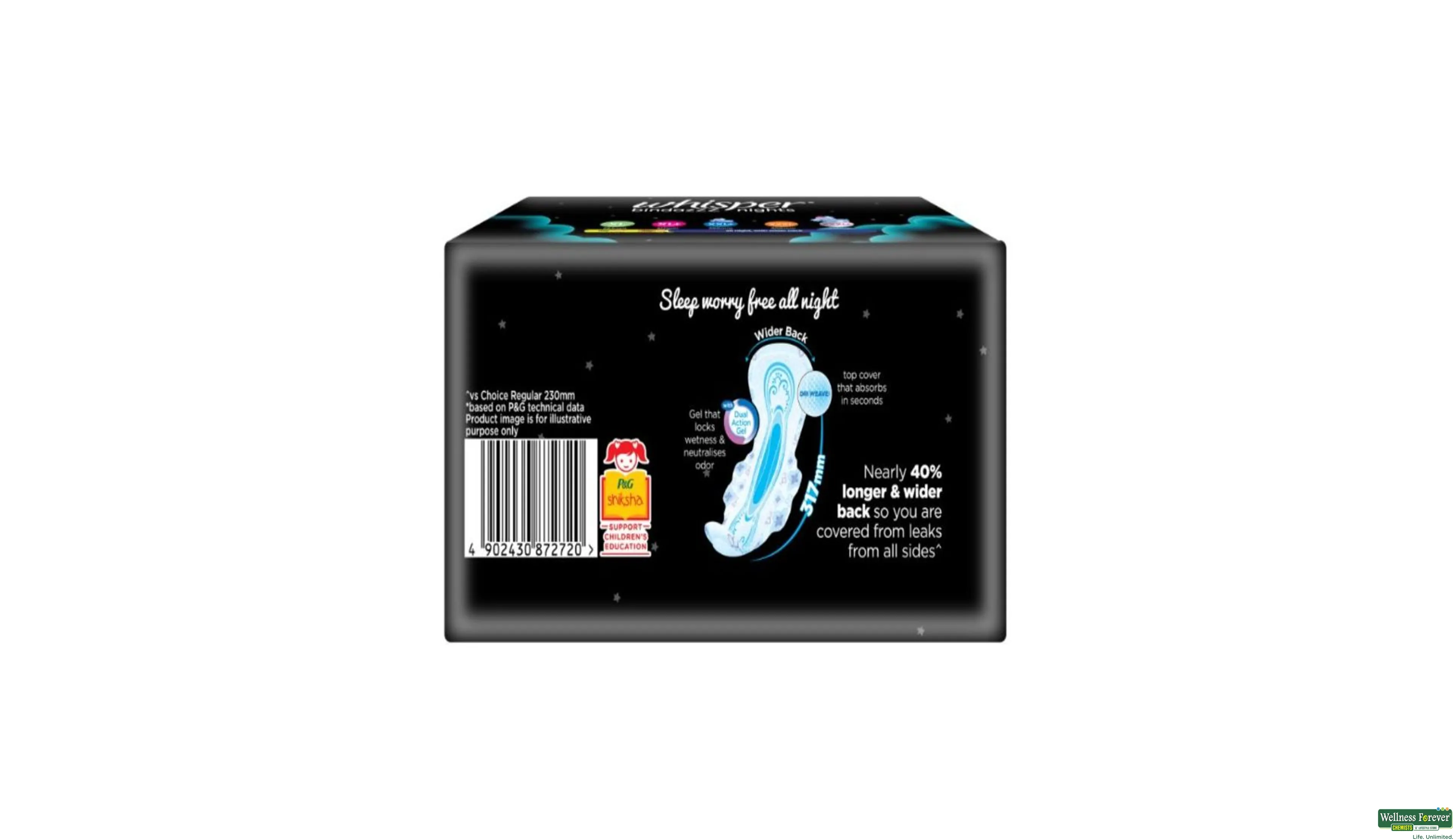 Whisper Bindazzz Nights Koala Soft Sanitary Pads, XXL+ 10 Napkins/ Free  Shipping