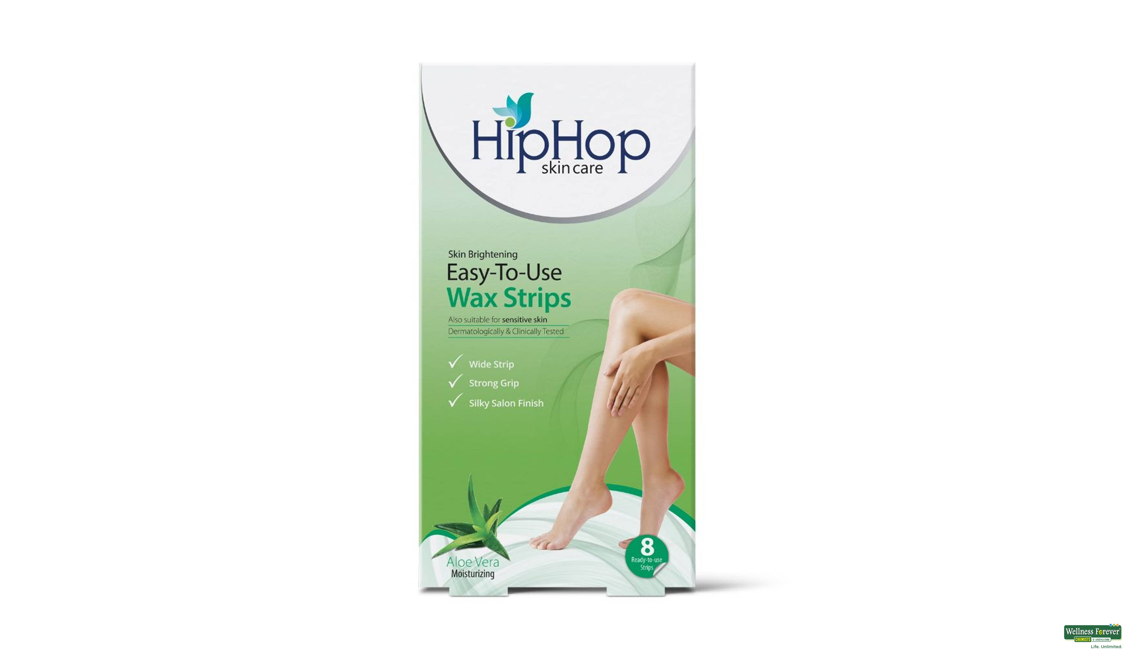 HIPHOP HR/WAX STRIPS ALOE VERA 8PC- 1, 8PC, 