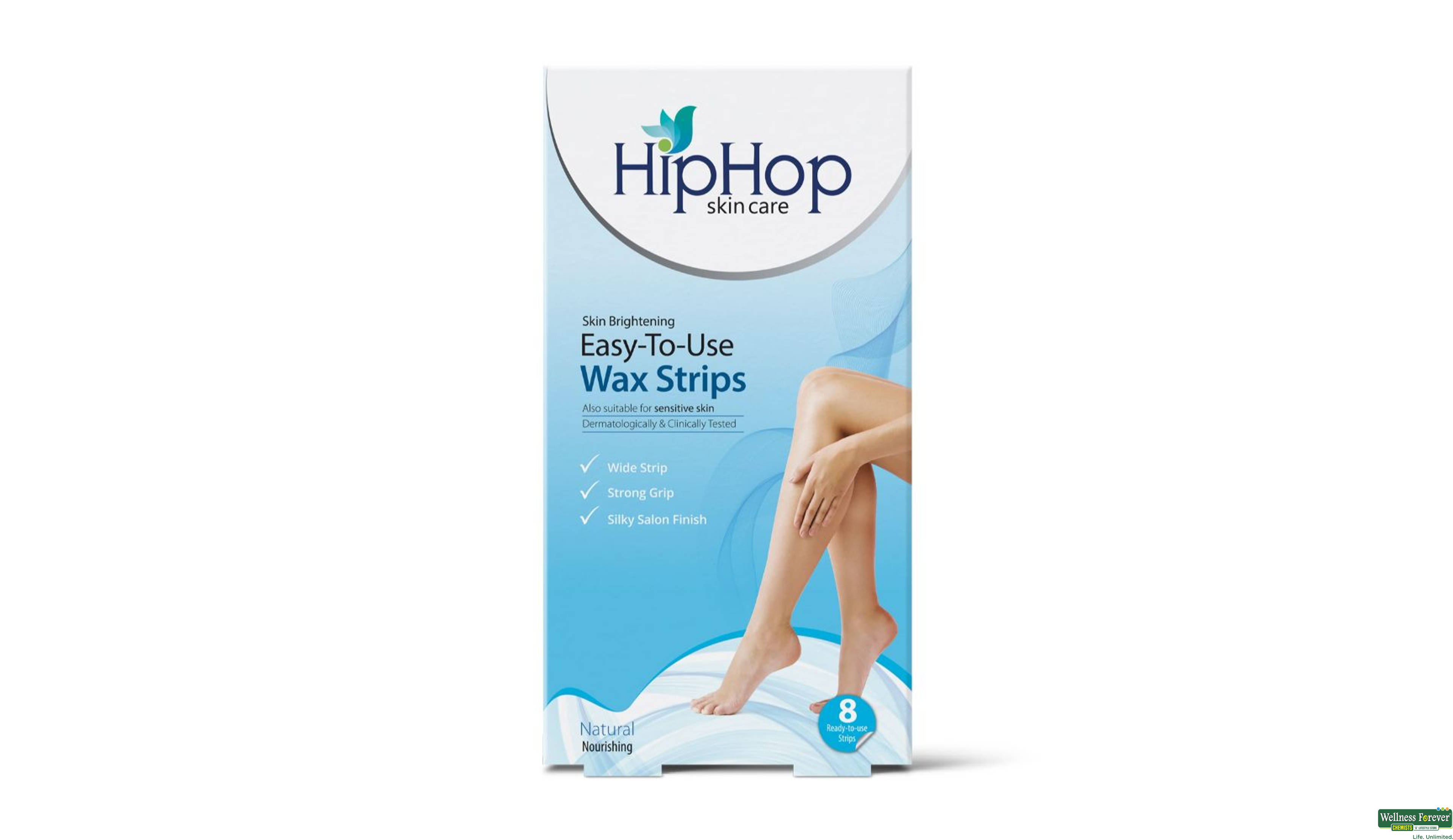 HIPHOP HR/WAX STRIPS NATURAL 8PC- 1, 8PC, 