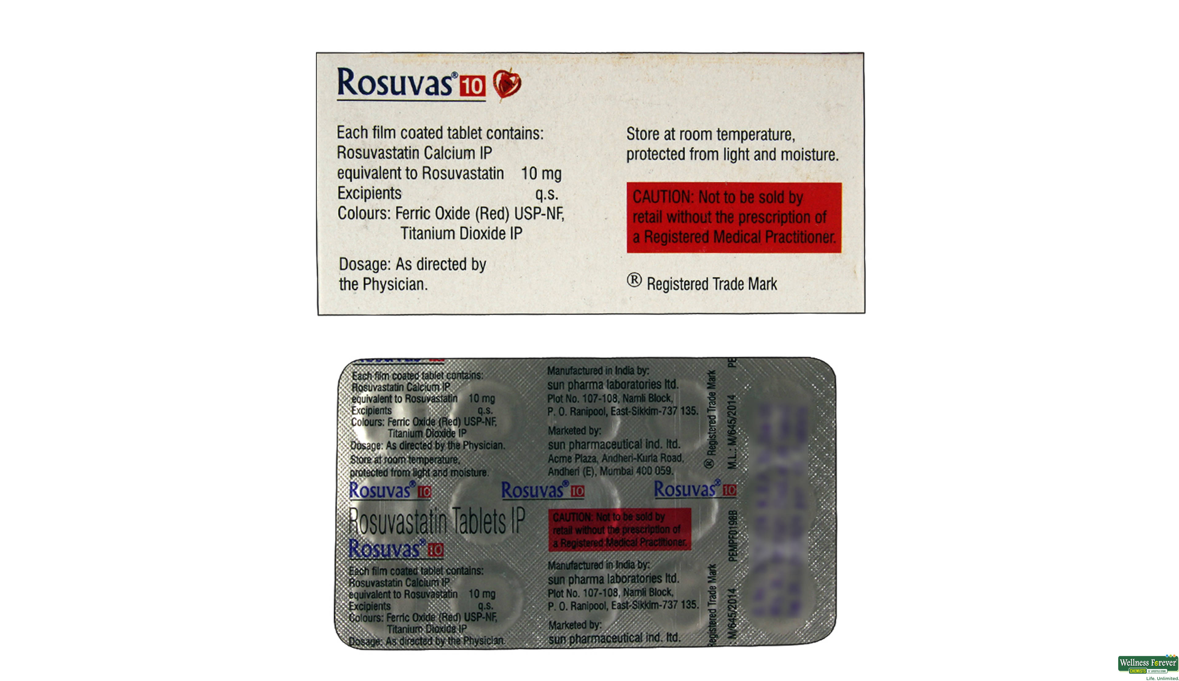 ROSUVAS 10MG 15TAB- 2, 15TAB, •Controls Cholesterol: Helps lower the bad cholesterol and fats in your body.

•Heart Health: Supports a healthy heart by preventing cholesterol build-up.

•Daily Management: Easy to take as part of your daily routine.