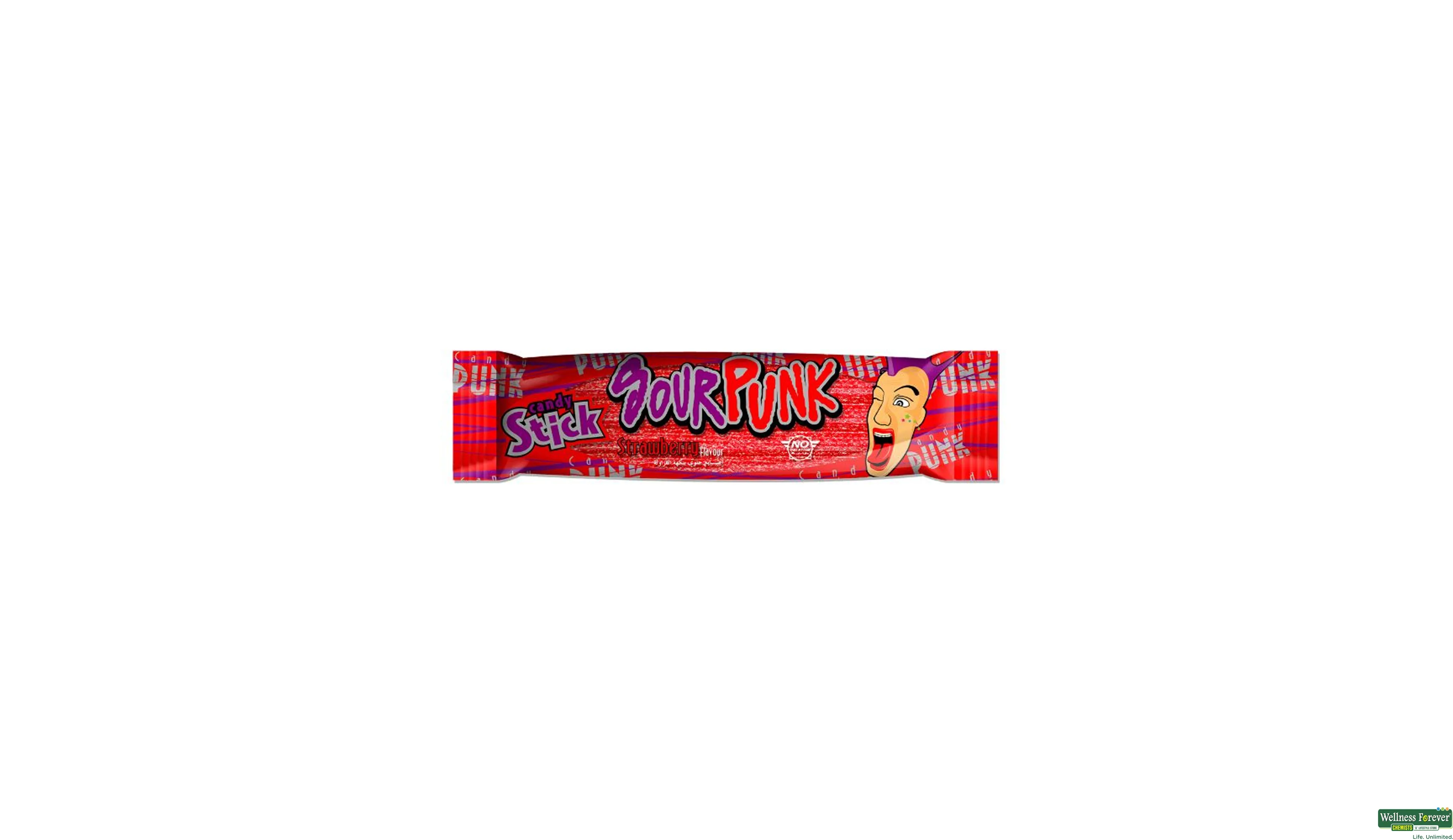 SOURPUNK CANDY STICK STRAWBERRY 40GM- 1, 40GM, null