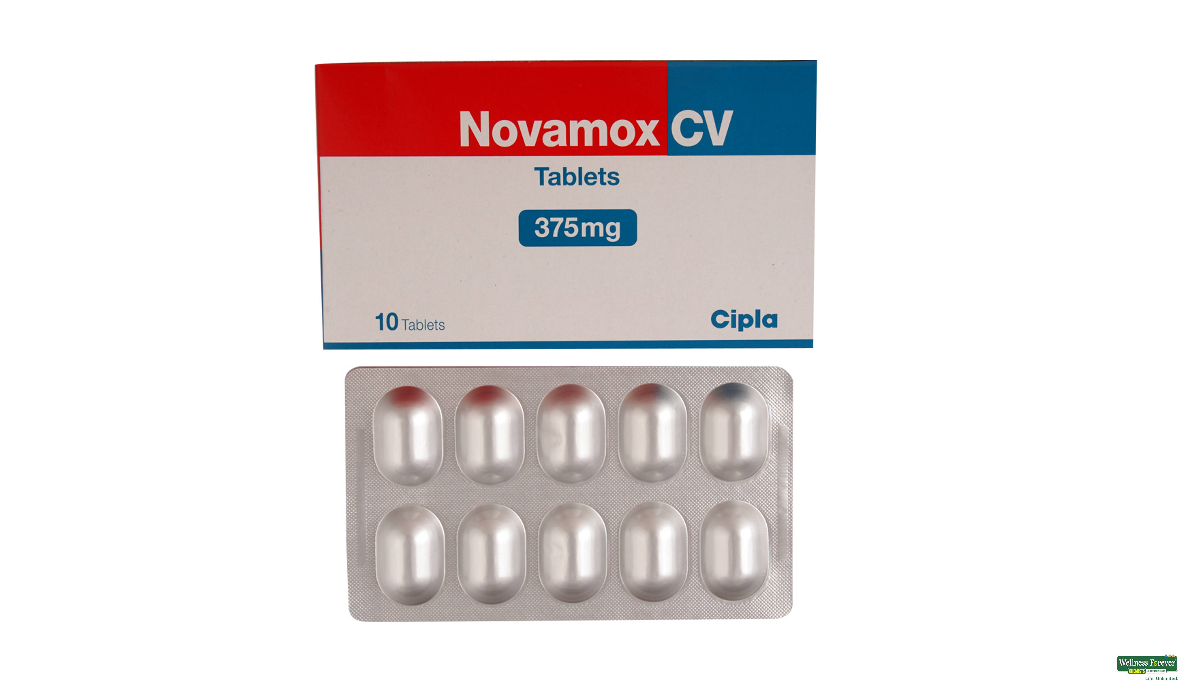 NOVAMOX-CV 375MG 10TAB- 1, 10TAB, 