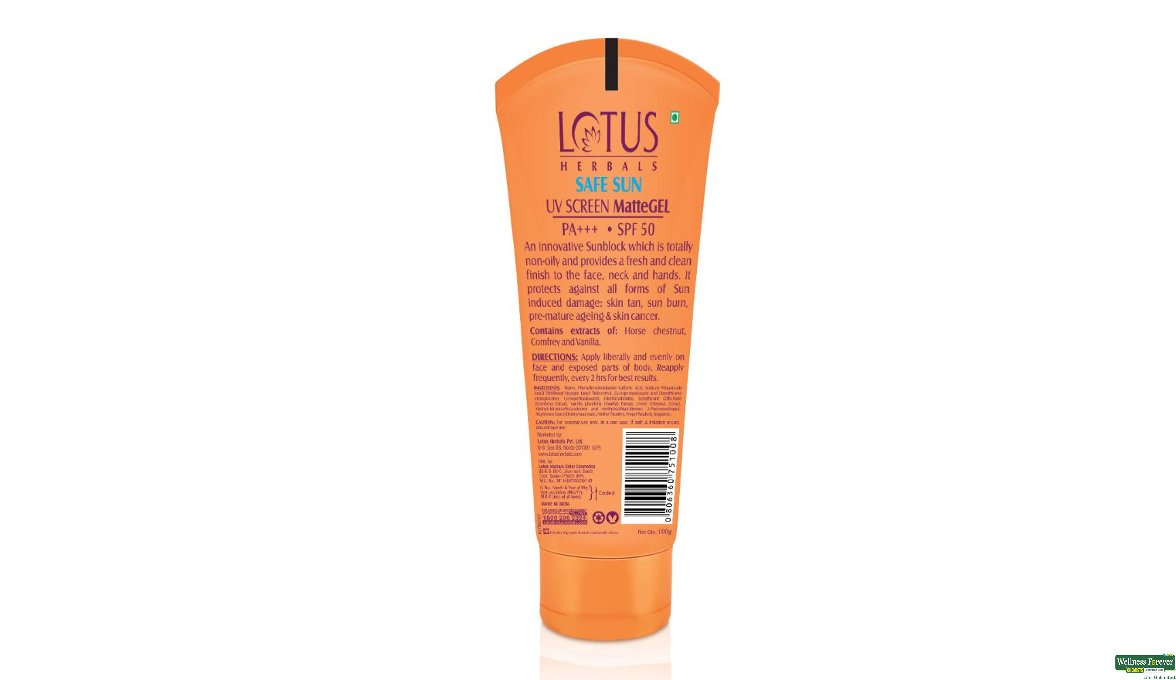 LOTUS B/GEL SPF50 MATTEGEL 100GM- 2, 100GM, 