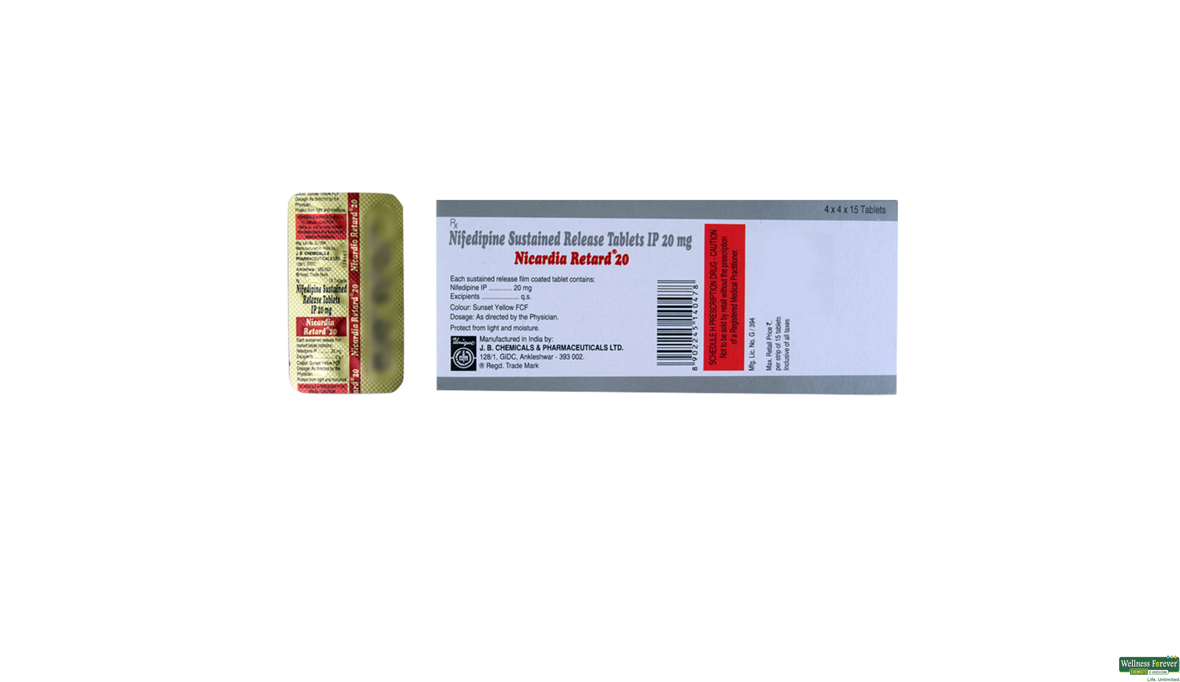 NICARDIA-RETARD 20MG 15TAB- 2, 15TAB, 