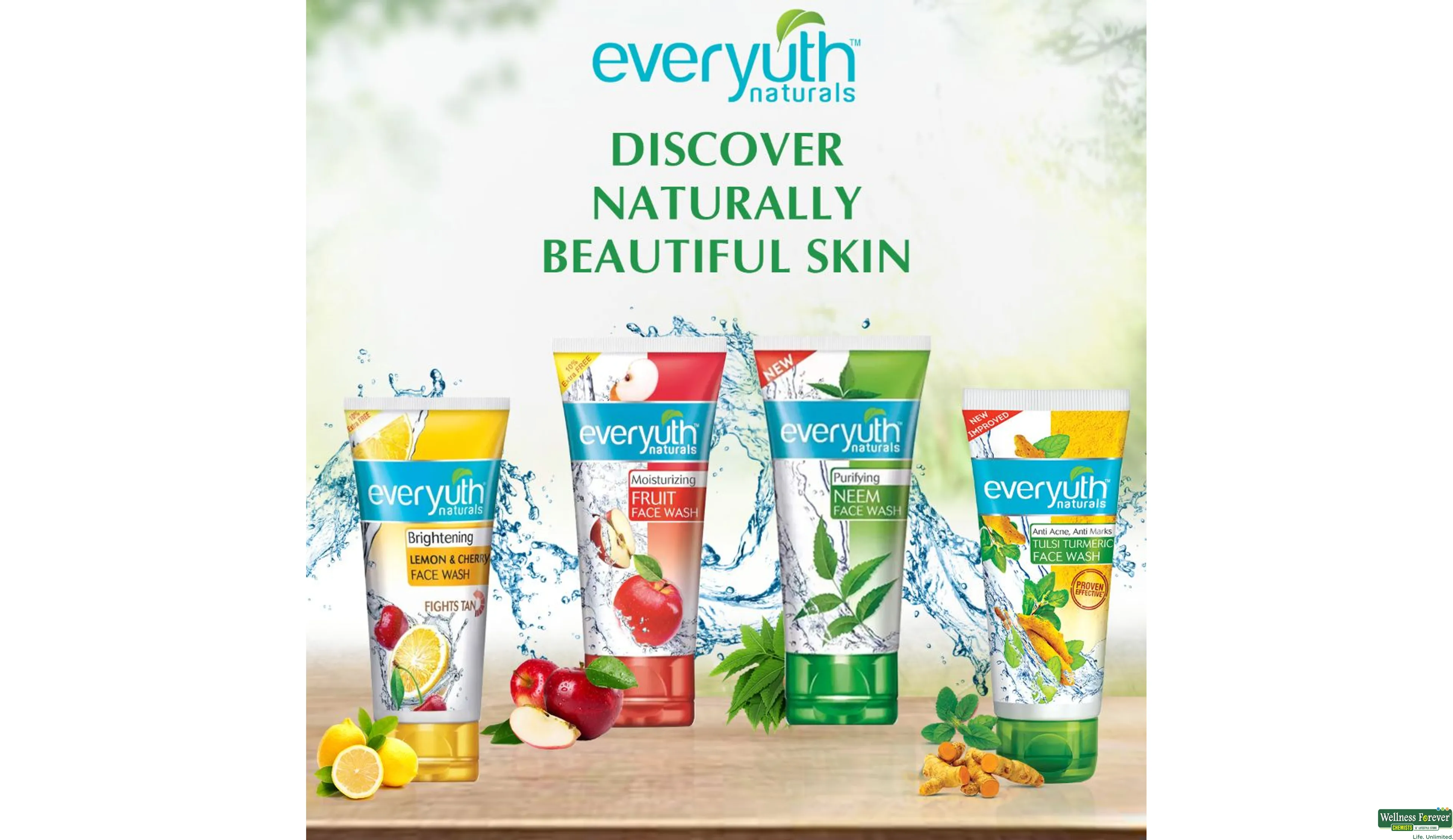 EVERYUTH F/WASH TULSI TURMERIC 50GM- 6, 50GM, 